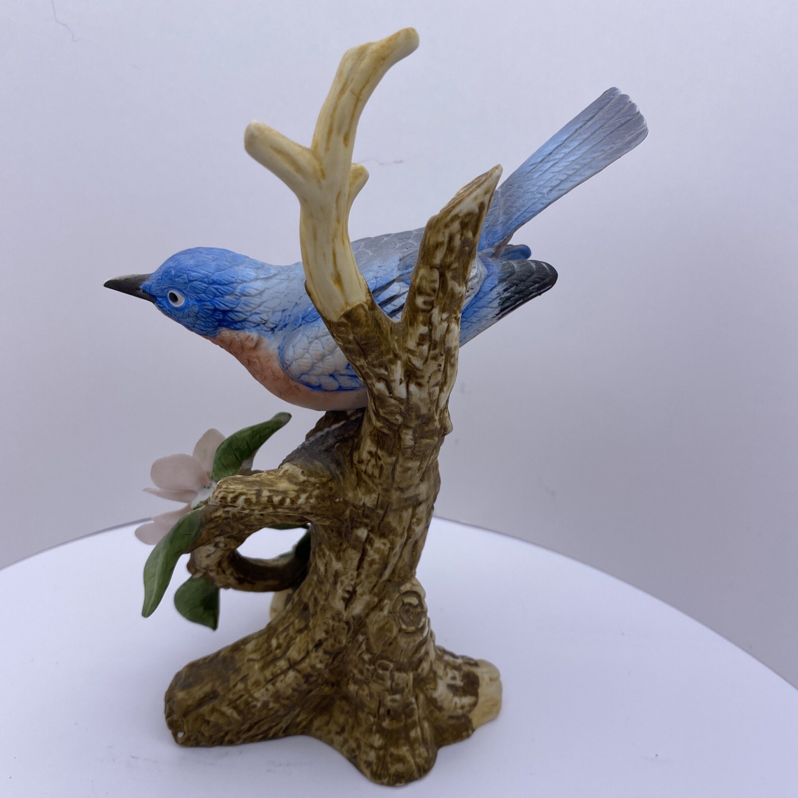 Vintage Ceramic Bluebird on Branch Figurine Ethan Allen Made in Japan AS IS