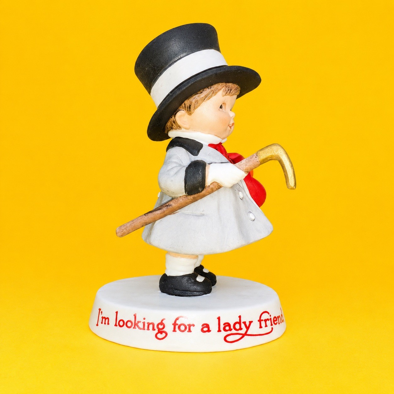 ❤️‍🔥 CUTE Looking for a lady friend (wink!) Vintage Figurine 80s Valentines Day