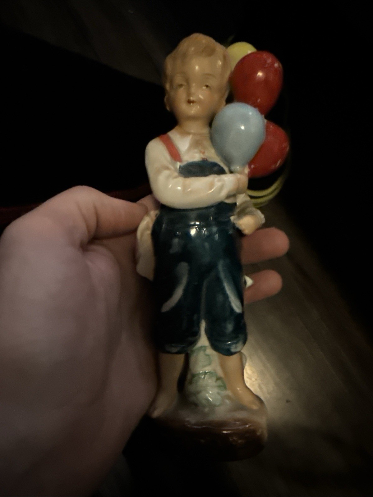 L&M, Inc Boy With Balloons Figurine Vintage