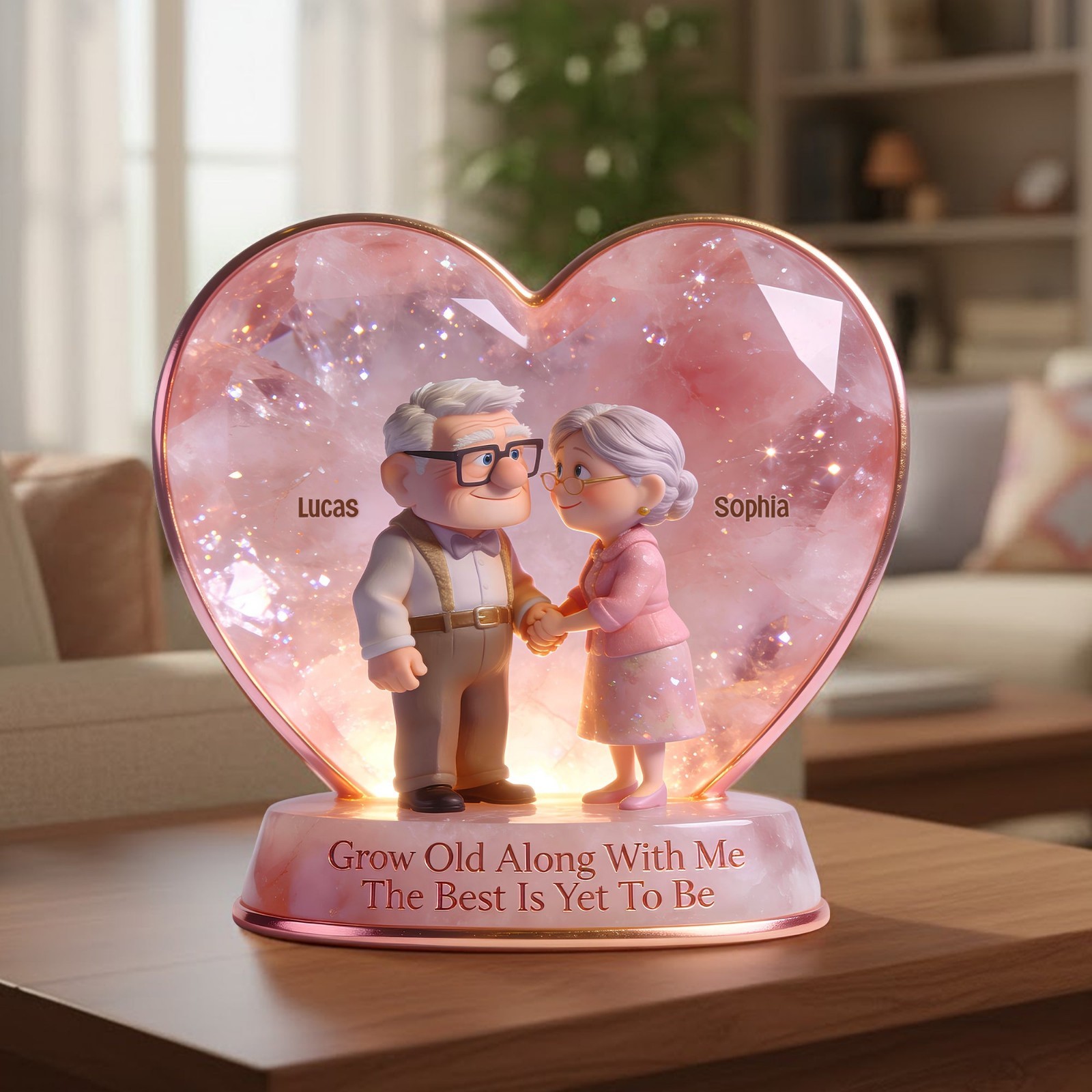 Personalized Carl Ellie Up Couple Family Acrylic Plaque Wooden Block Desk Decor