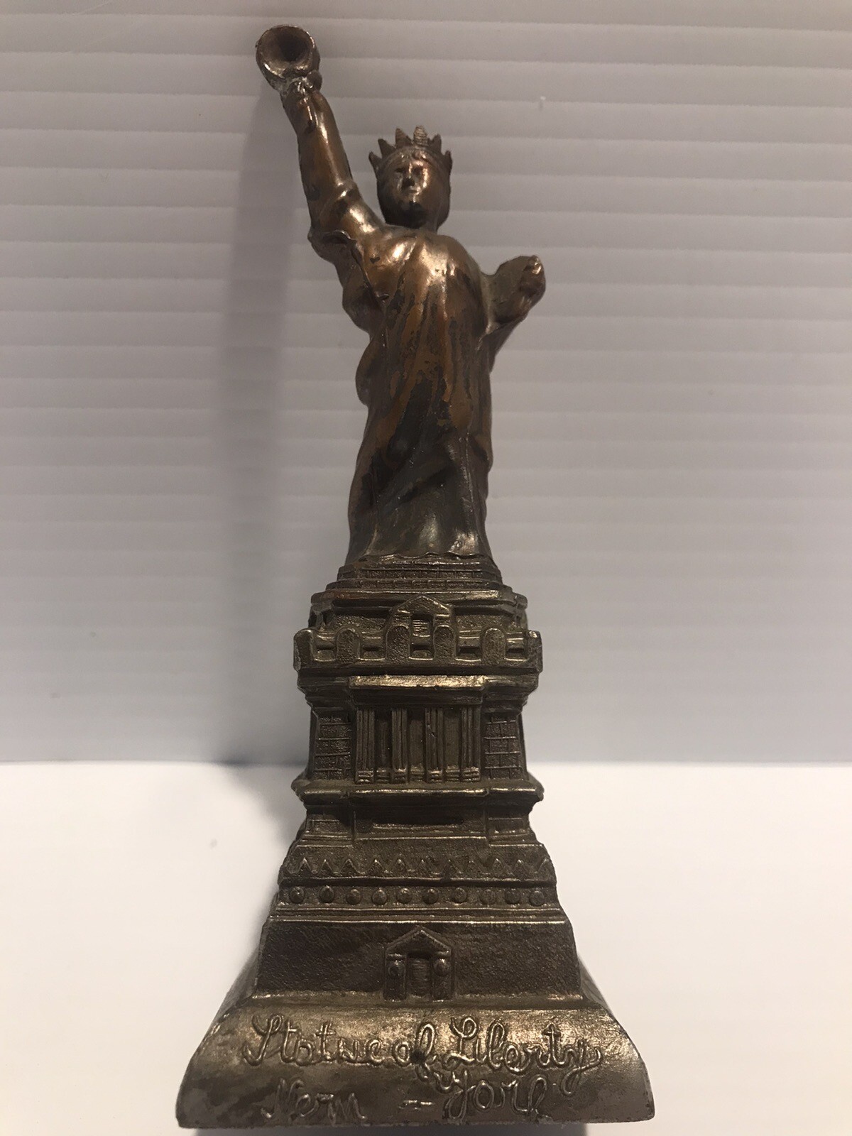 Antique ￼Statue Of Liberty Metal New York Replica Scale Souvenir Super Nice￼