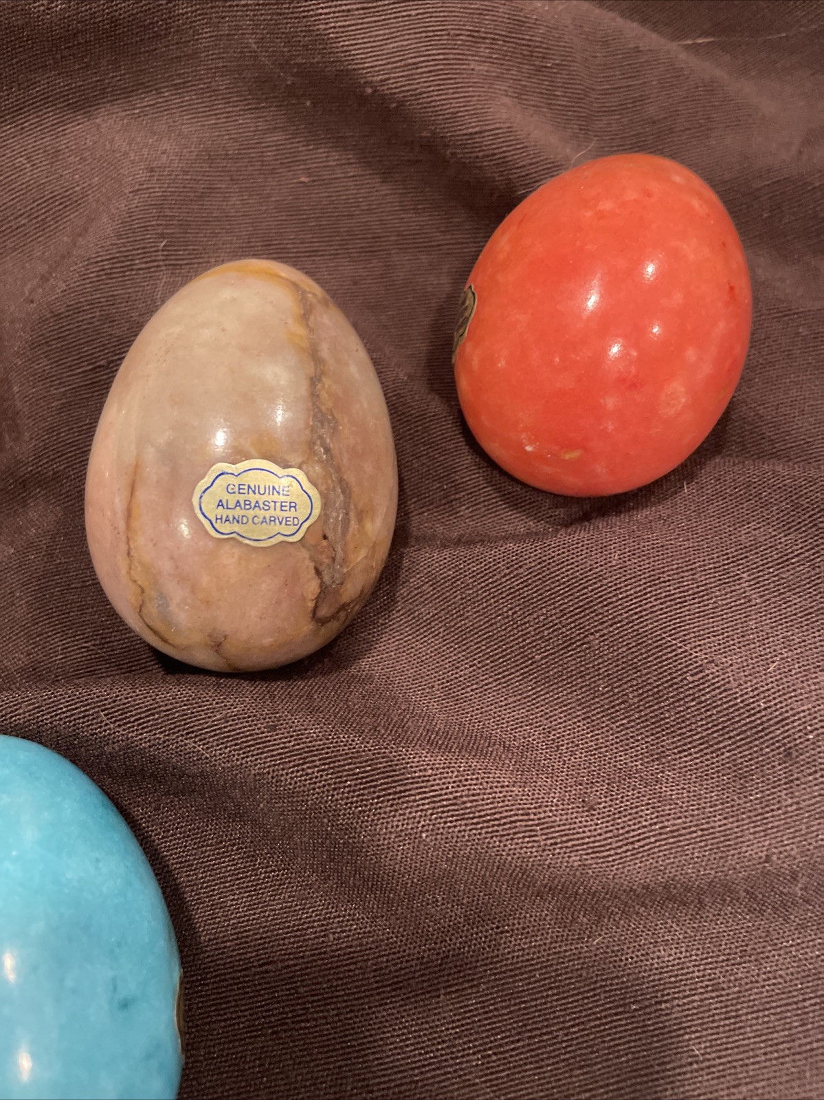 7 Colorful Alabaster Easter Eggs)2 Inches) Set