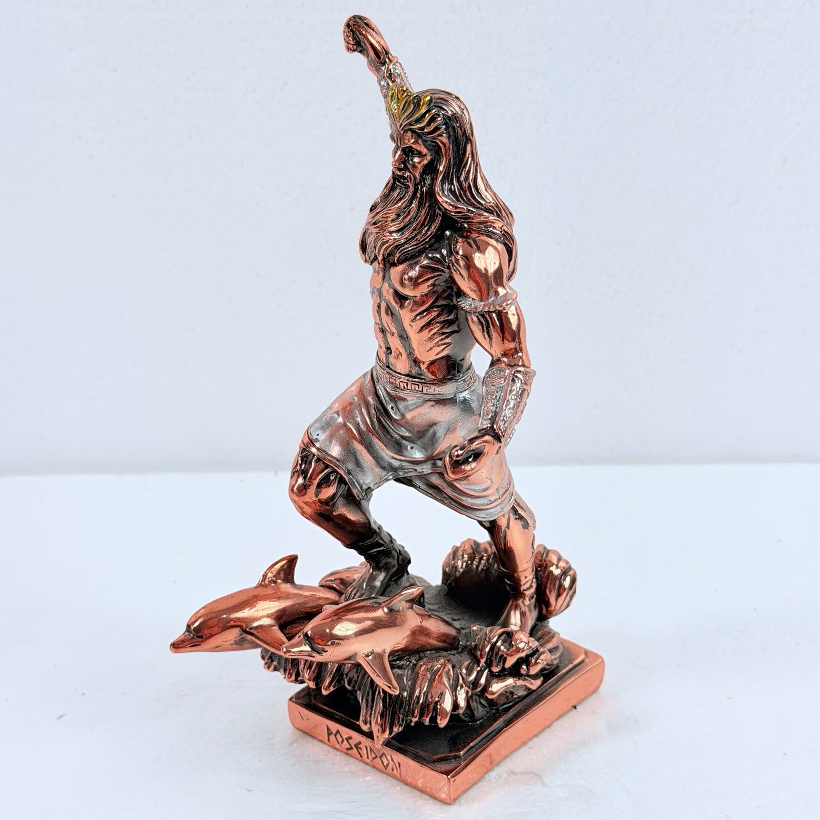 Poseidon Greek God Of The Sea Cold Cast Bronze Statue Sculpture Nautical Figure
