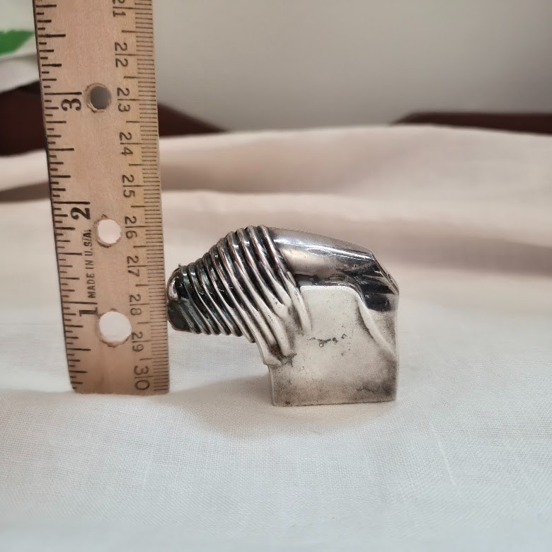 Dansk Designs Zinc Silver American bison Figurine Animal Sculpture