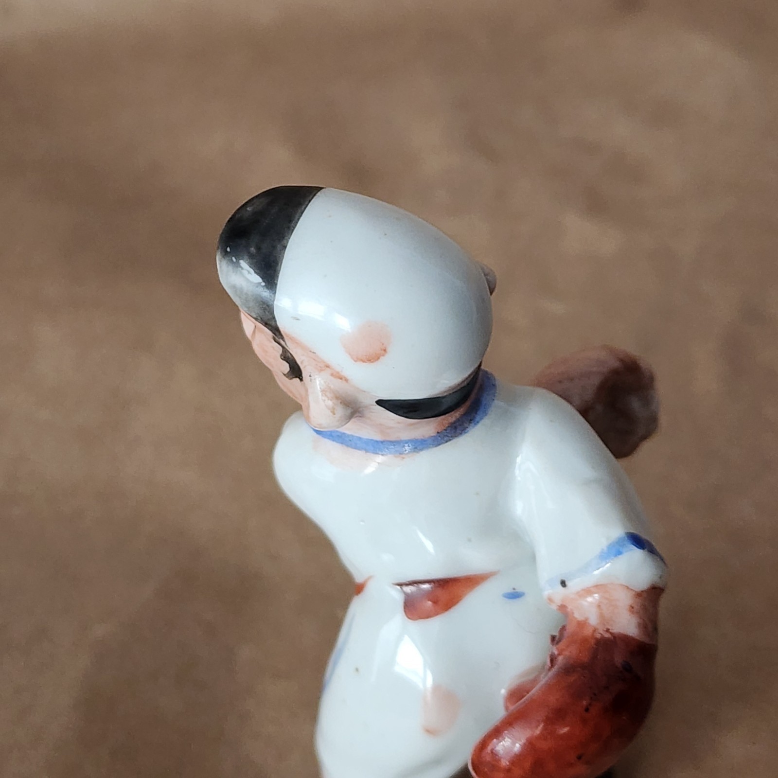 Vntg 40s-50s Lefty Baseball Player Figurine Ceramic Porcelain Hand Painted Japan