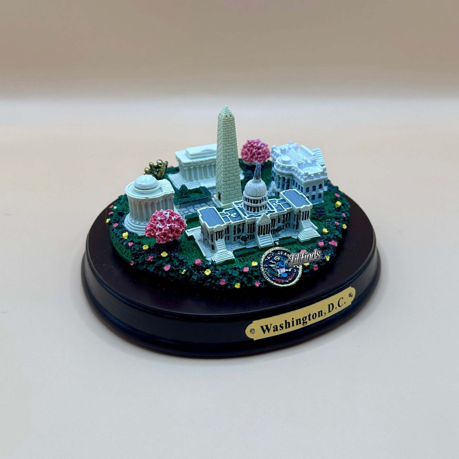 5” Washington DC Landmark Desk Statue Cherry Blossom White House Capitol Resin