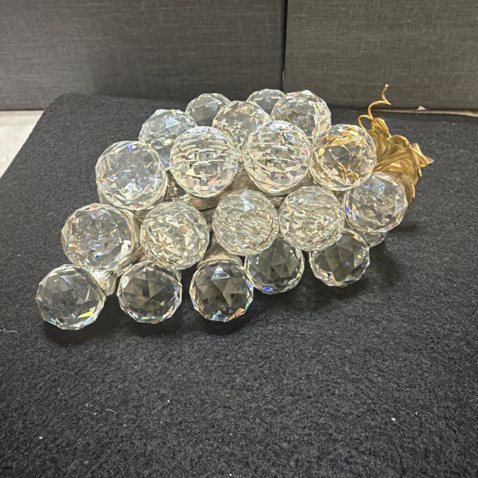 SWAROVSKI Crystal Sparkling Fruit Collection 29 Grapes Gold Leaf Stem *EXC!