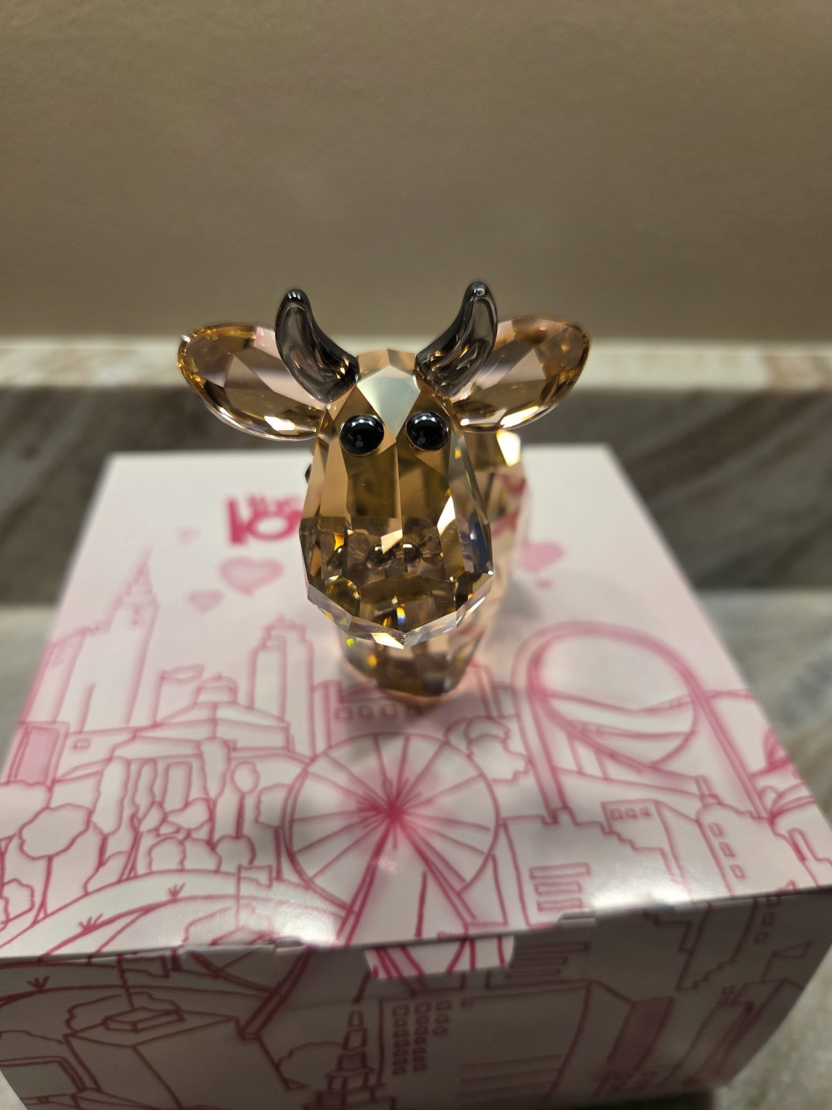 Swarovski Charming Mo Cow 1089201 Lovlots Collection CHIP & MISSING CHARM