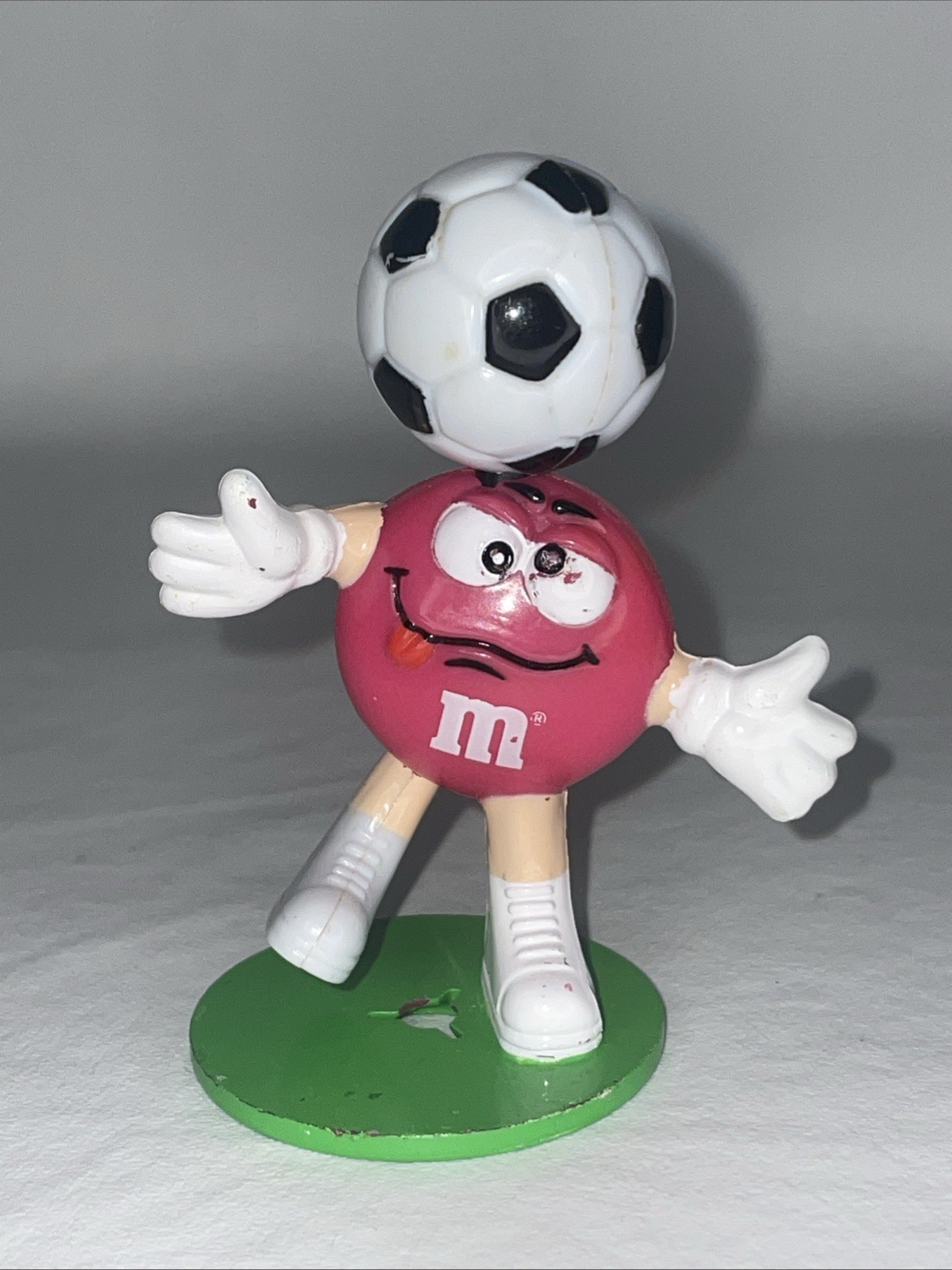 Red M&M Small 2.5 Inch Figurine With Soccer Ball 2001