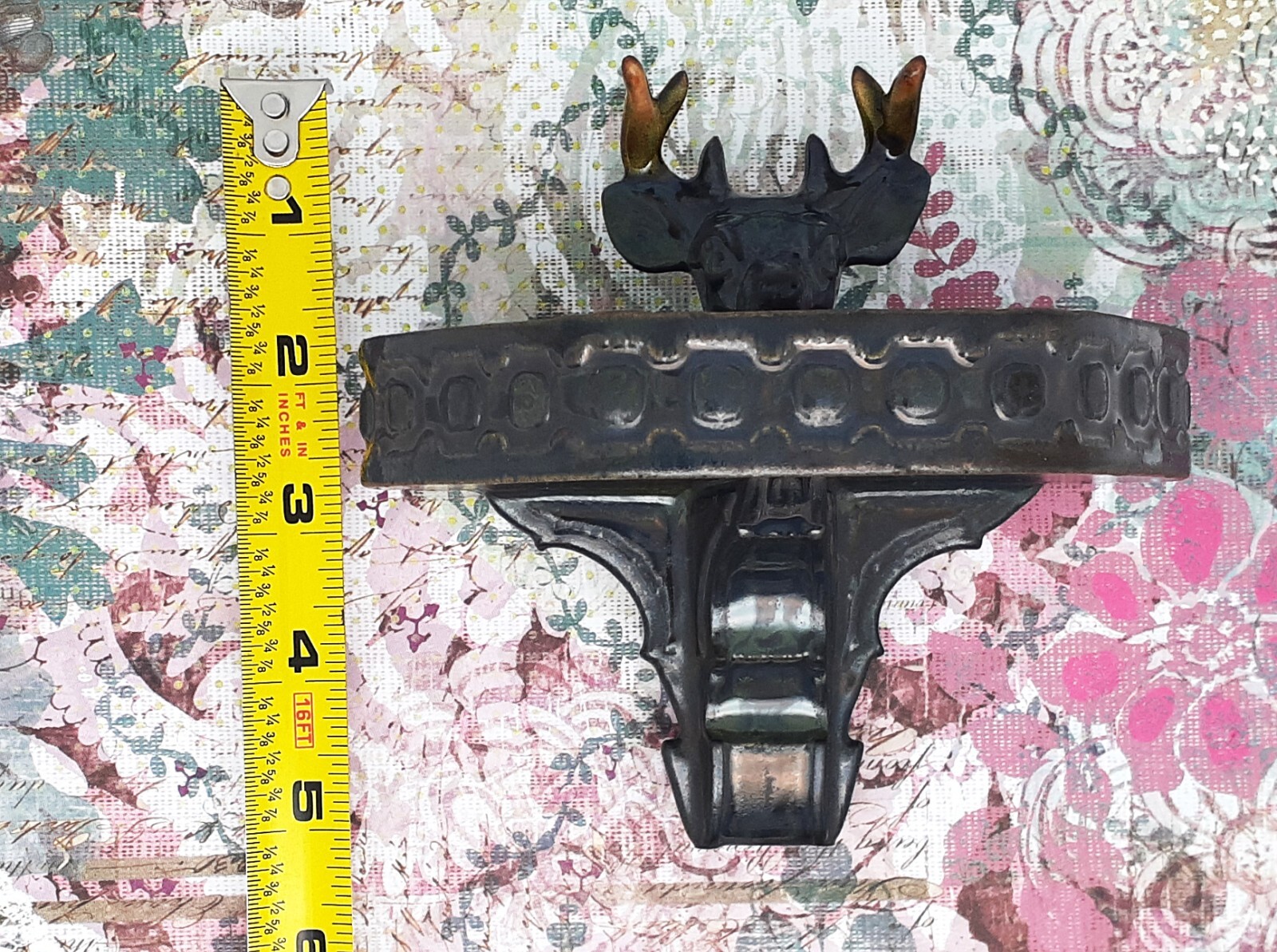 Handmade Ceramic Figurine Wall Shelf Deer Head Halloween Surreal Gothic Horror