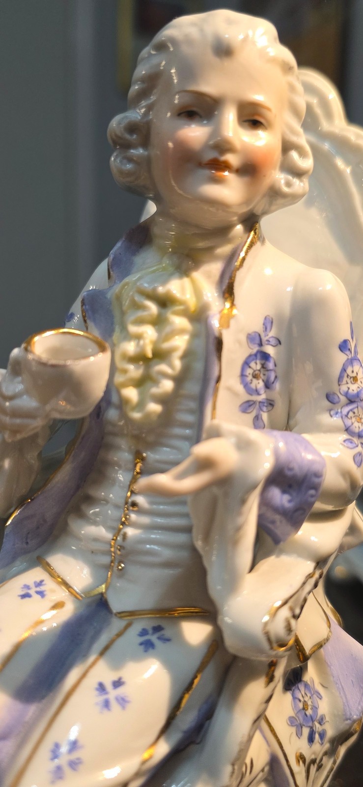 Carl Schneider Grafenthal German Figurine Man and Lady Having Tea Set #13851