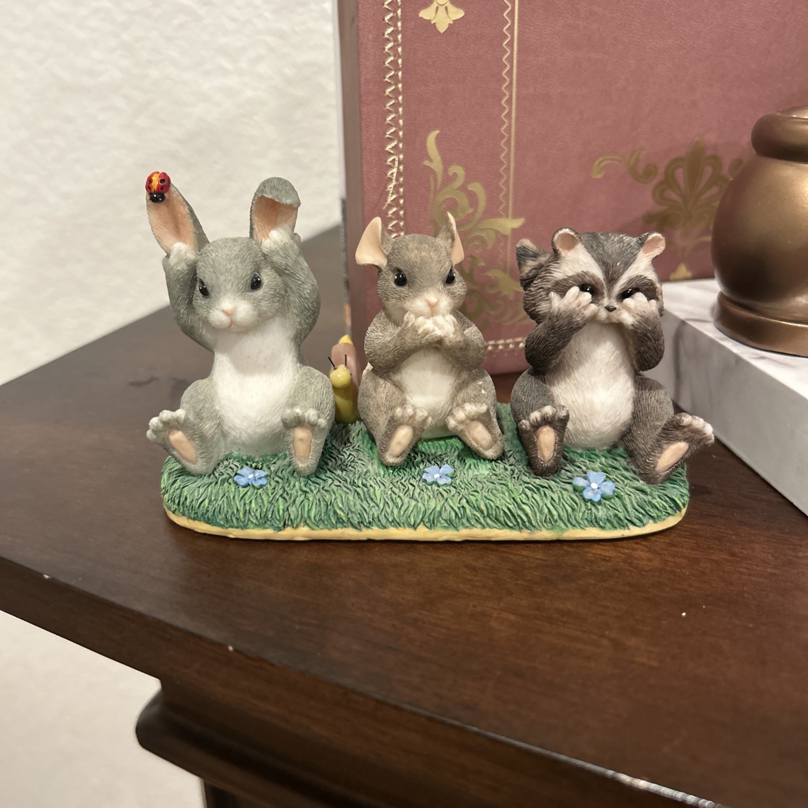 Charming Tails HEAR SPEAK SEE NO EVIL Rabbit Mouse Racoon Figurine 89/717**