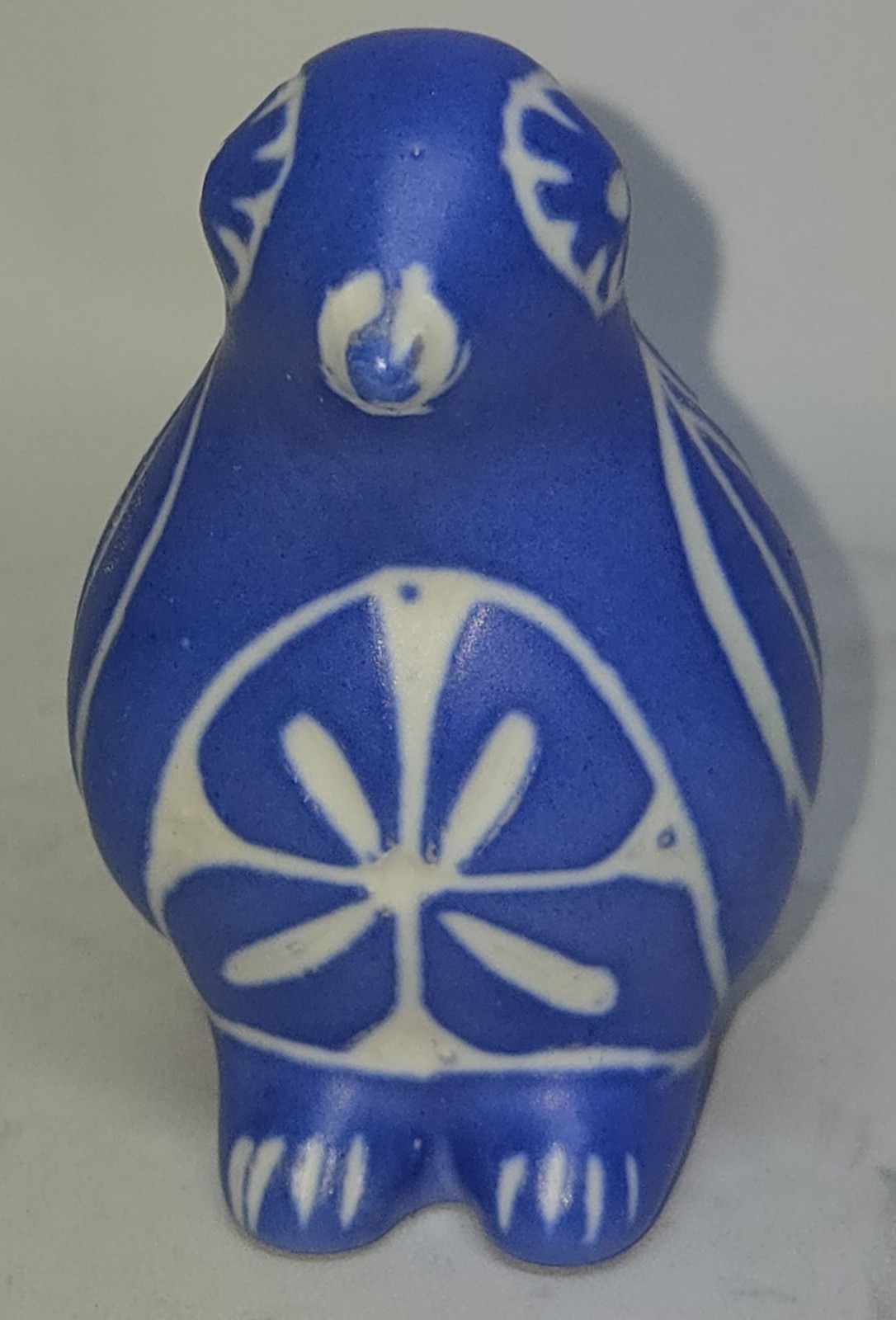 Vtg Pablo Zabal Signed Penquin Bird Chile Blue Zoo Folk Art Sgraffito Ceramic