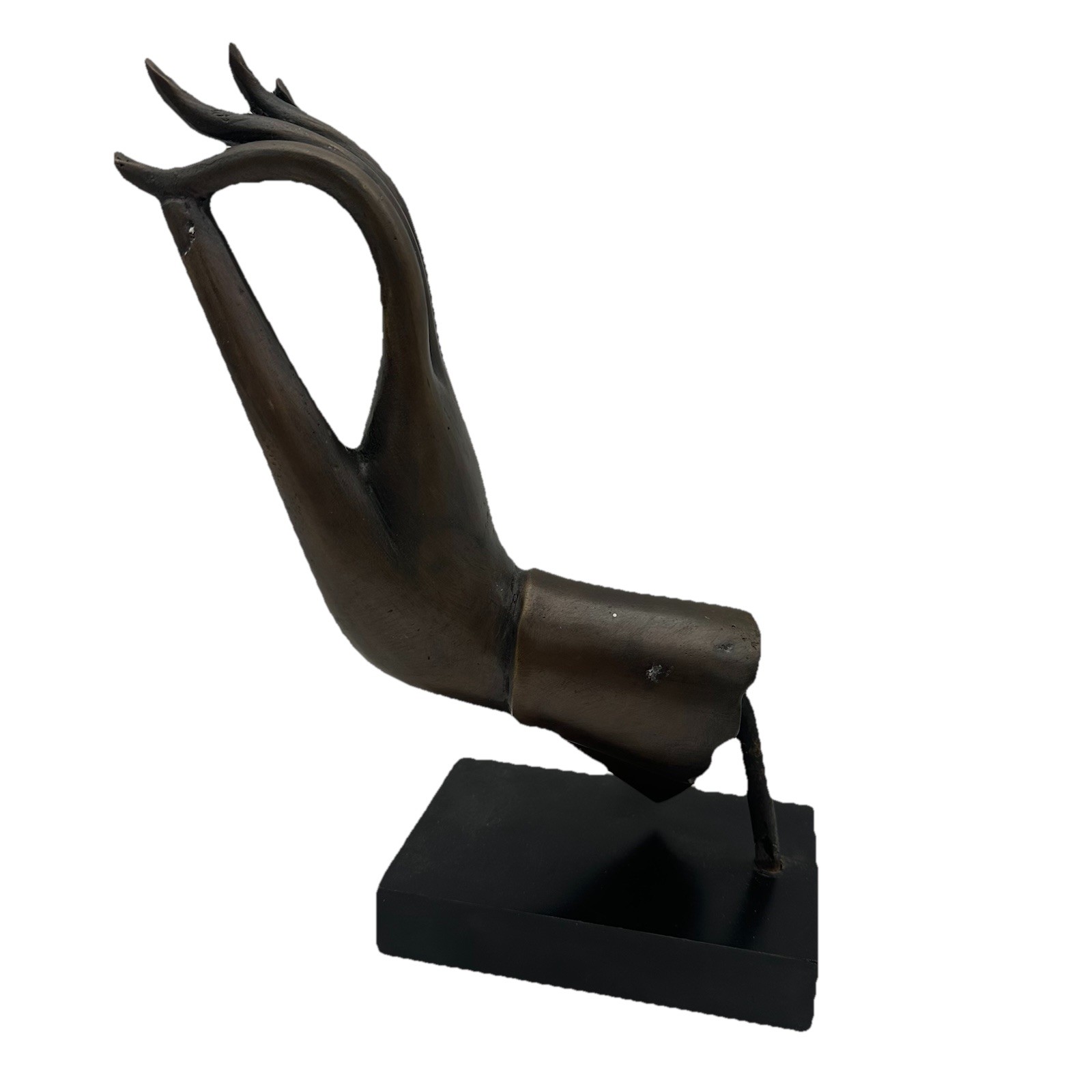 Vintage Bronze Zen Hand Sculpture ~11” Tall Buddhist Mudra Hand