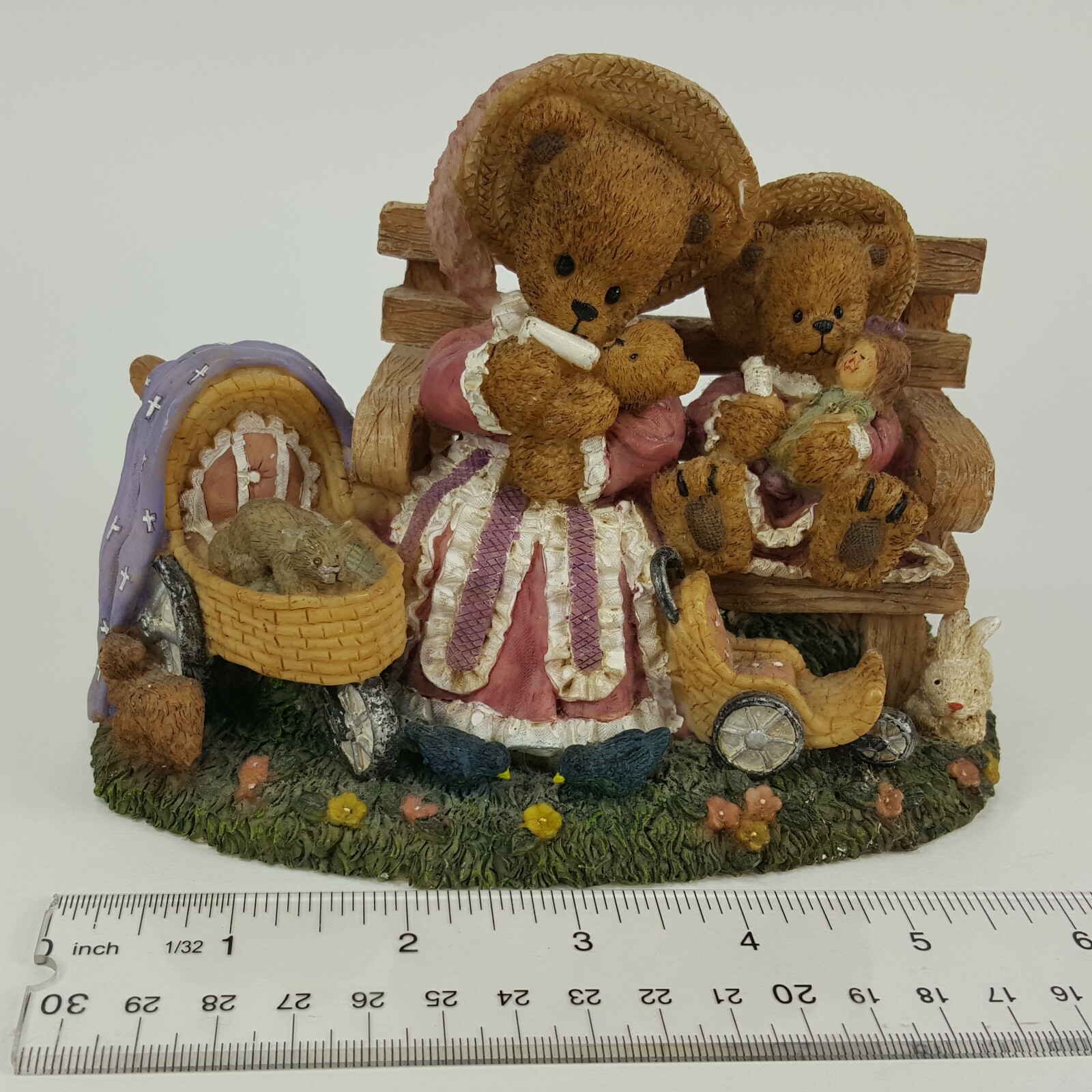 Young’s Berry Hill Bears TEND MY SHEEP Figurine Mom & Baby Child & Doll AAGR6