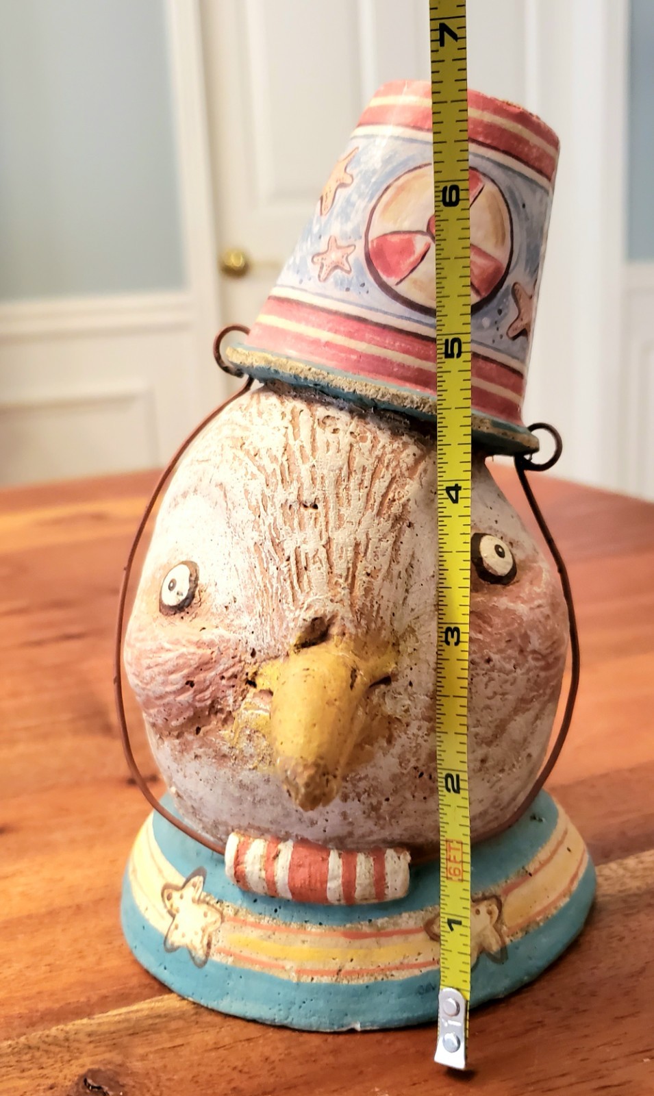 RARE Primitives by Kathy Johanna Parker Folk Art Sea Gull Head with Beach Bucket