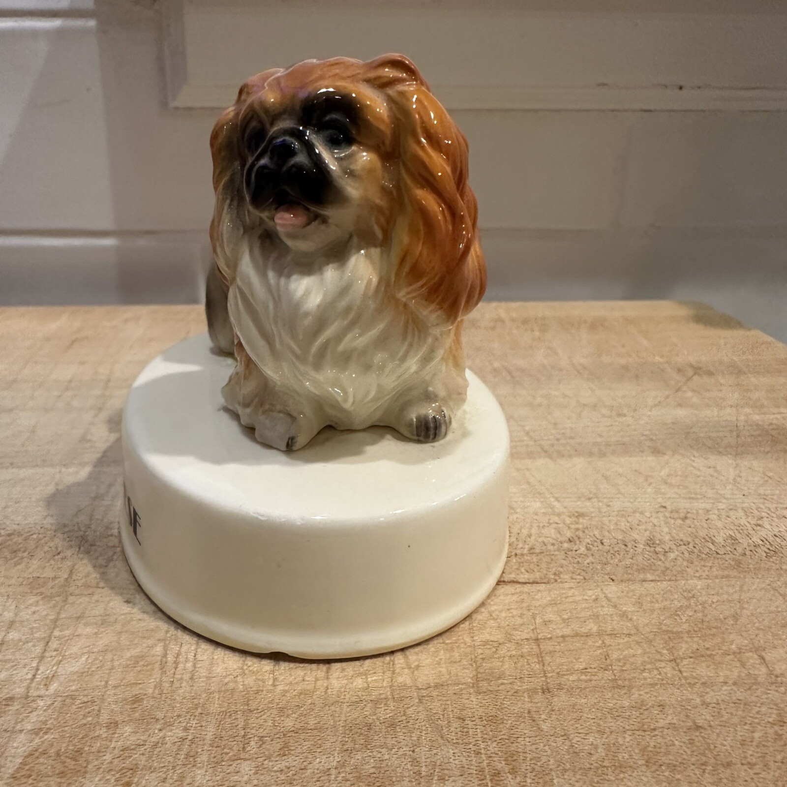 Pekinese Dog Ceramic Figurine I Love My Dog 3” George Good Vintage Gift Idea