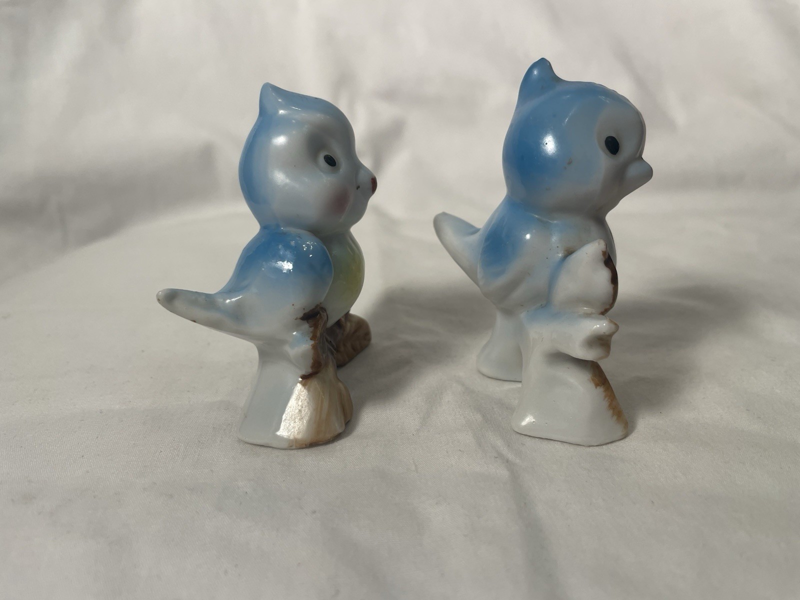 Blue Birds On A Branch Figurine Bone China Glazed from Japan