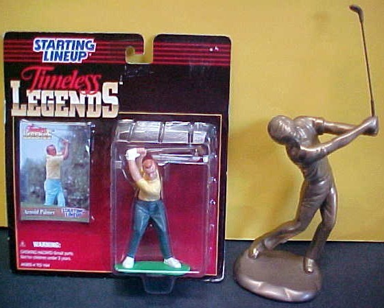 Brass Golfer Removable Club Statue Starting Lineup Arnold Palmer w/card