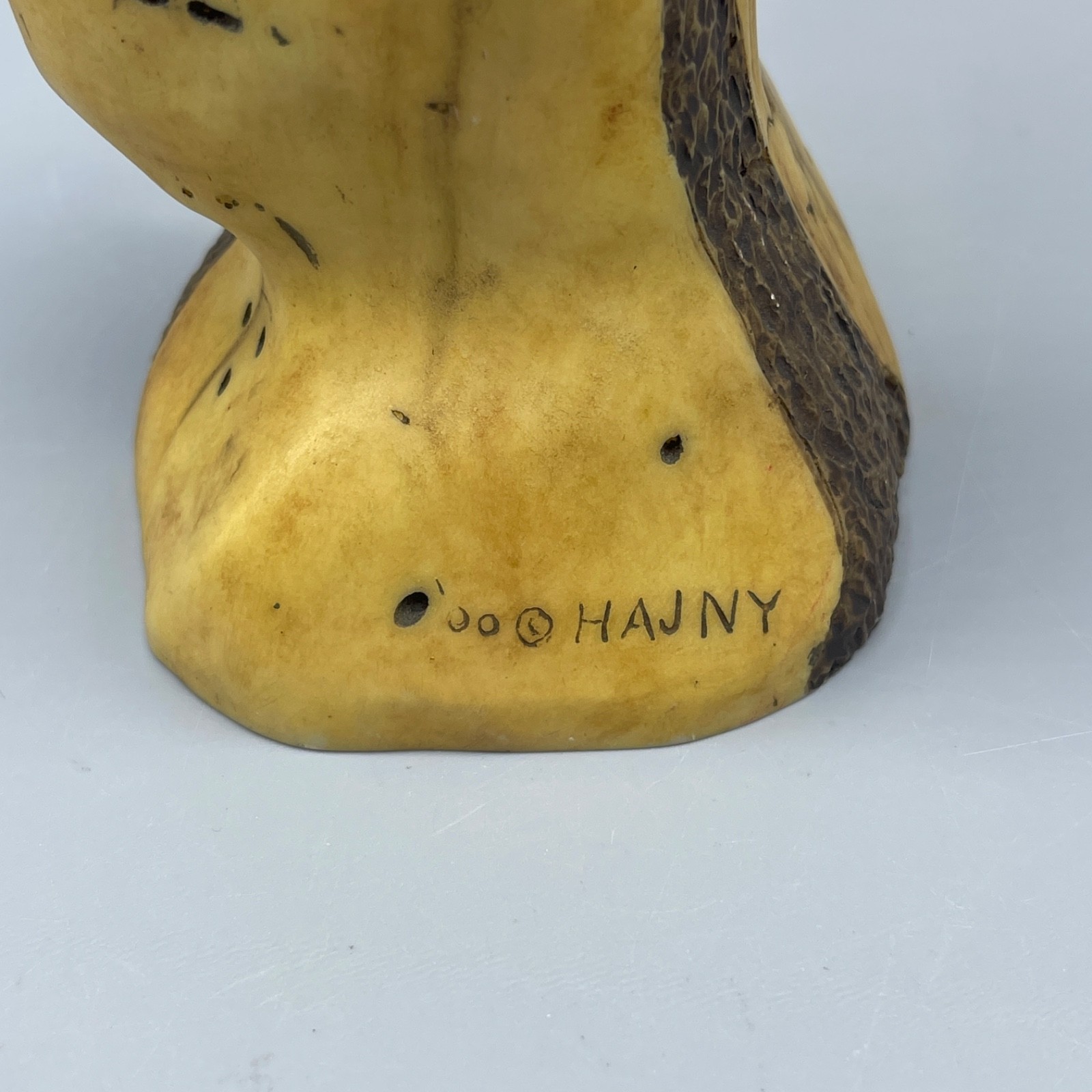 Desiree Hajny 8.75″ Wolf Wood/Resin Sculpture Signed and Dated 2000
