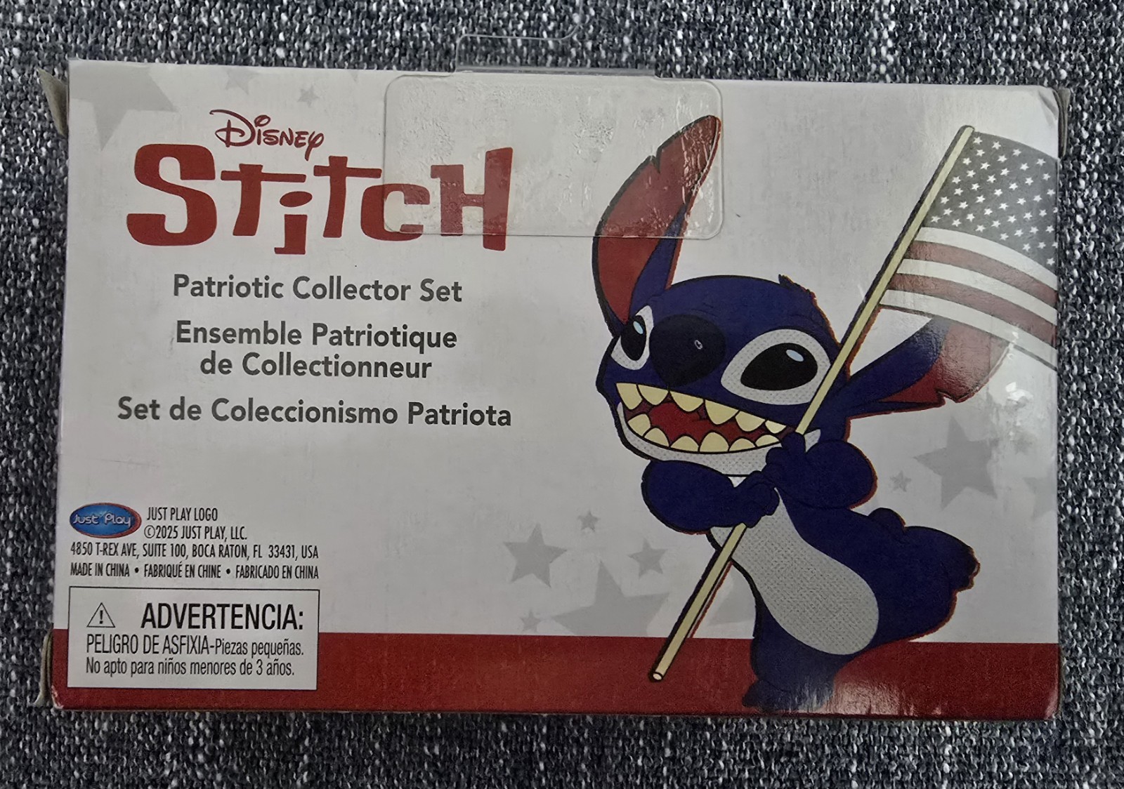 Disney Lilo & Stitch STITCH July 4th Patriotic Collector Set of 3 Figures 2″