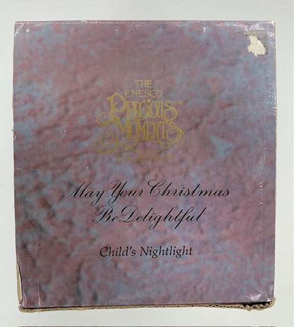 Precious Moments Table Night Light MAY YOUR CHRISTMAS BE DELIGHTFUL VTG 1991