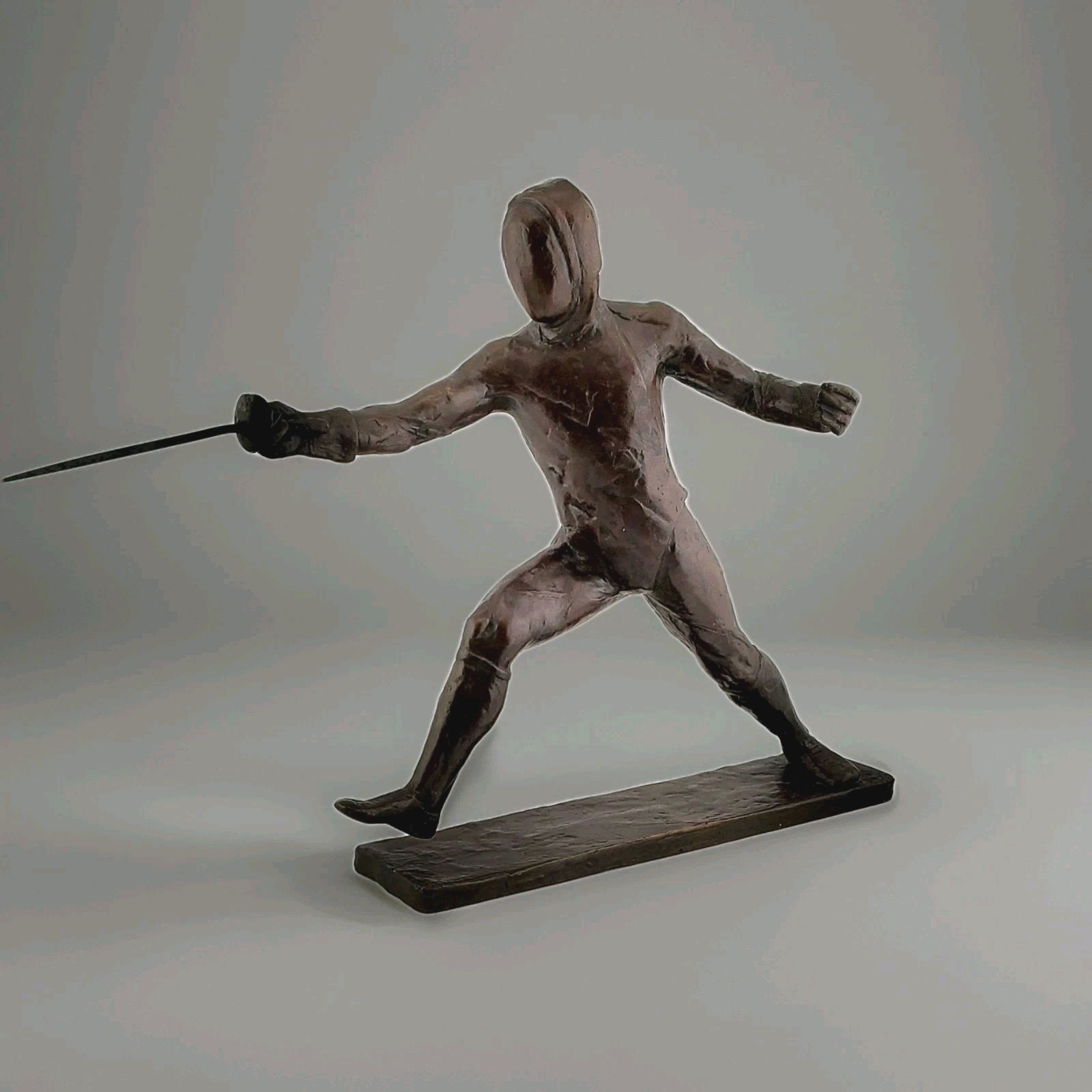 Sterett-Gittings Kelsey 12” x 8″ x 2″ Solid Bronze Fencing Sculpture Figure