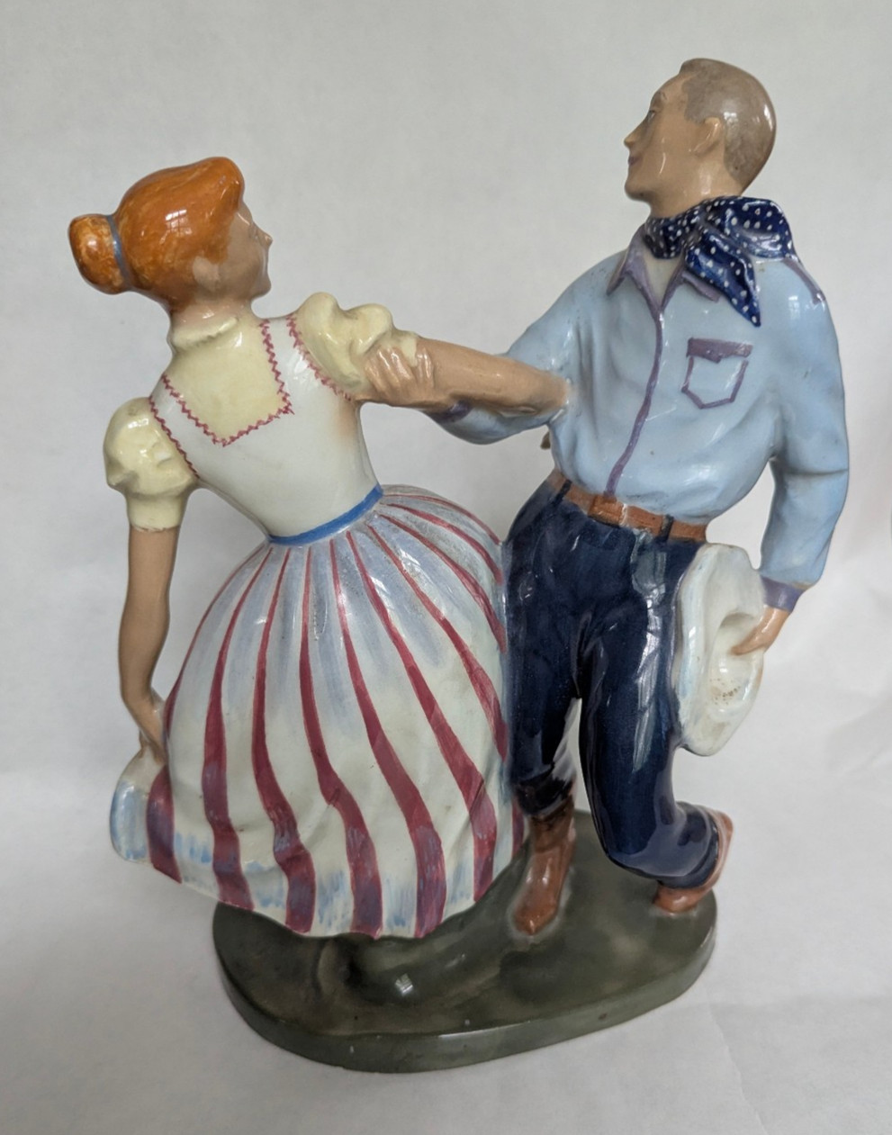 Leo Mol Square Dancers Porcelain Figurines Dated 1953 Canada