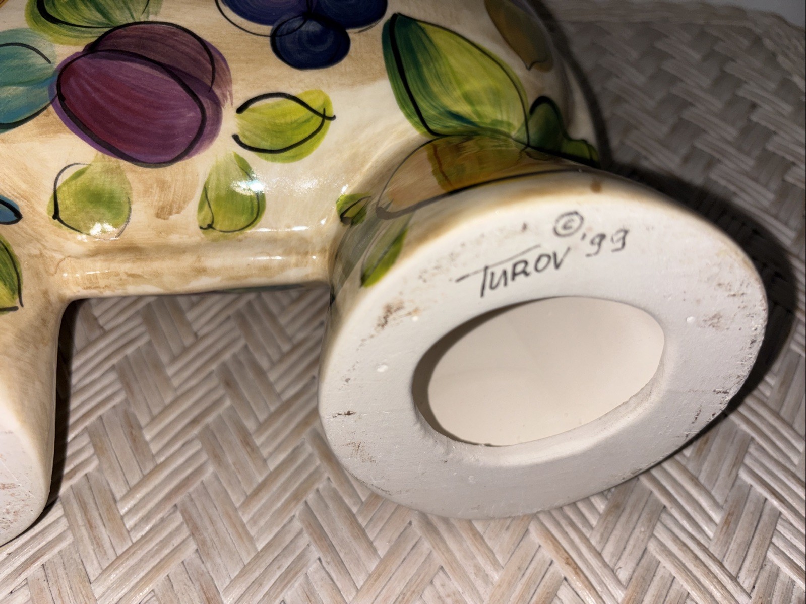 Turov Art 1999 Large Ceramic Limited-Edition Elephant Signed 14″H x 17″W