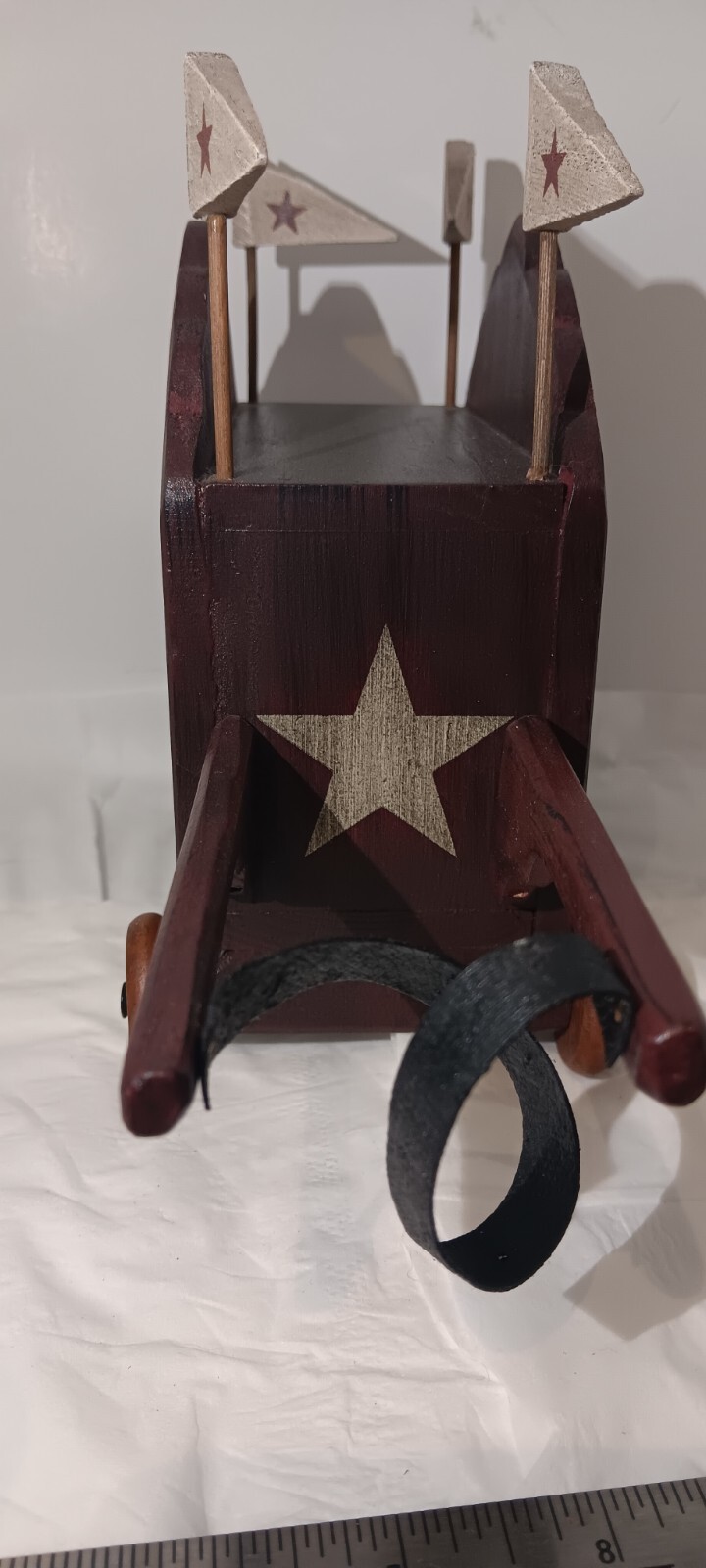 Vintage Handmade Wood Carved Circus Cart With Wood Lion