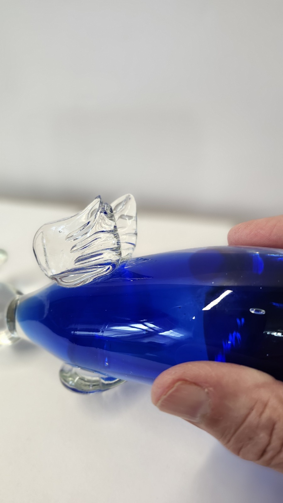 Cobalt Blue Angel/ Murano Figure Estate Find. Hand Blown glass