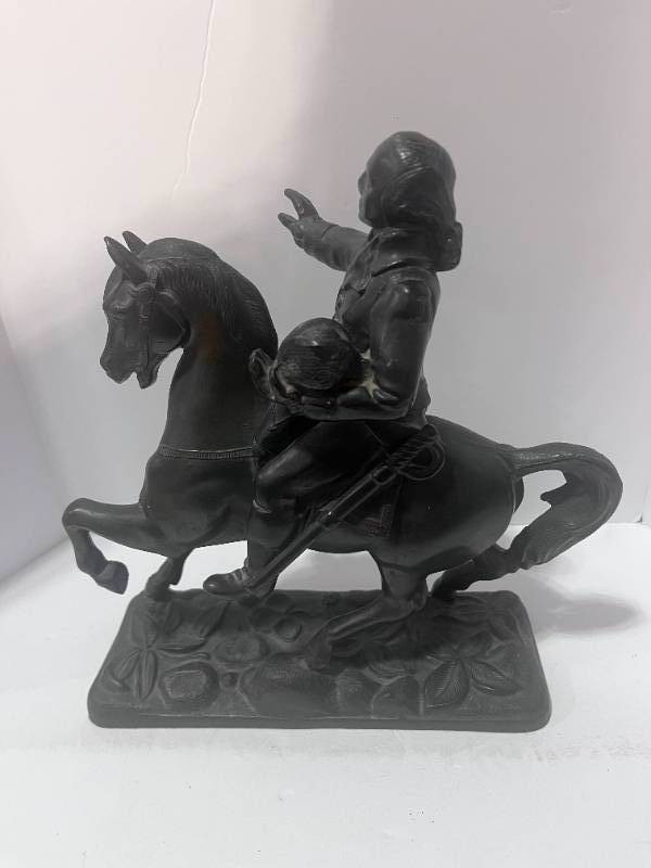 ANTIQUE GEORGE WASHINGTON on HORSE Spelter Metal SCULPTURE