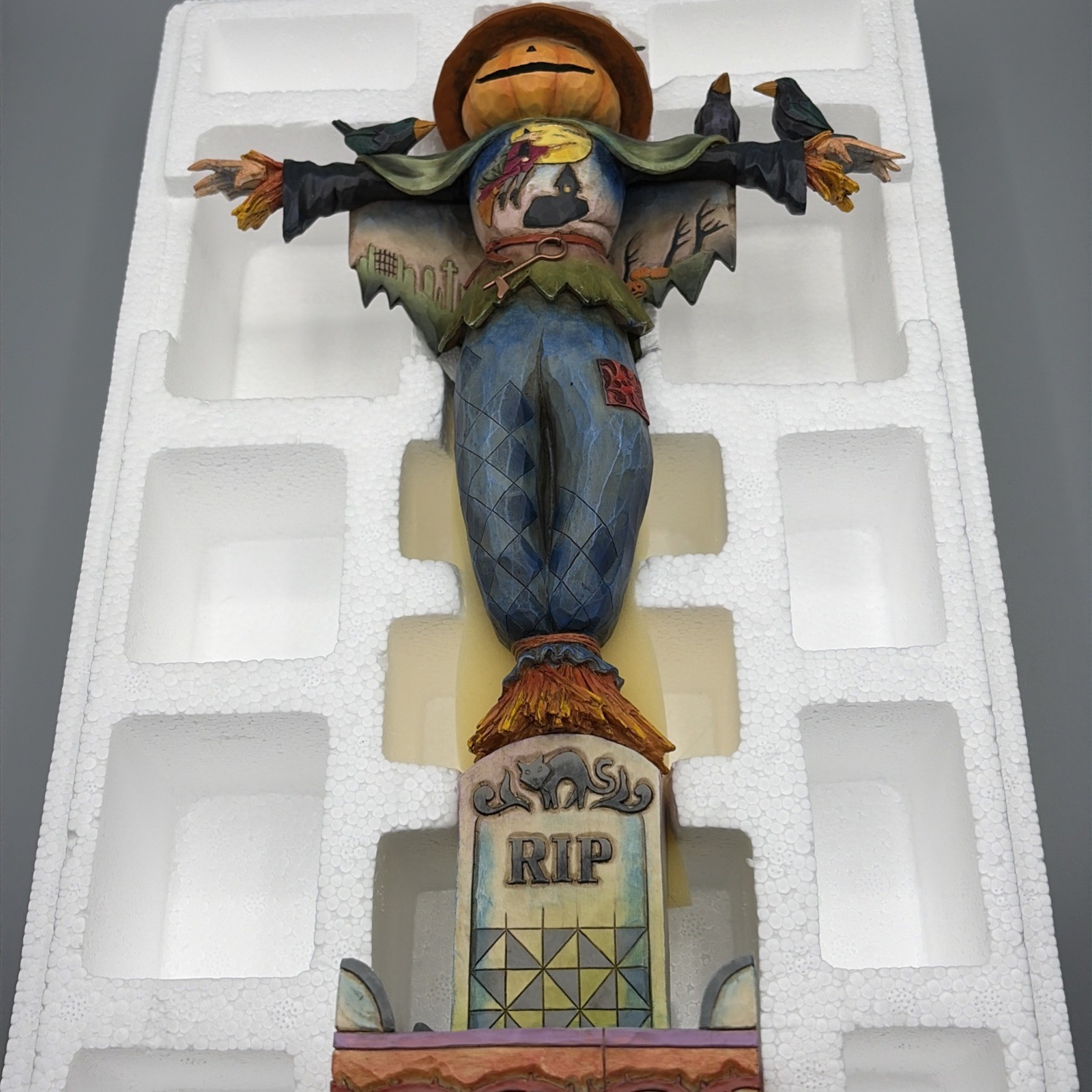 Jim Shore 2007 Scarecrow Graveyard Guardian 15″ Figurine 4007928 *AS IS*