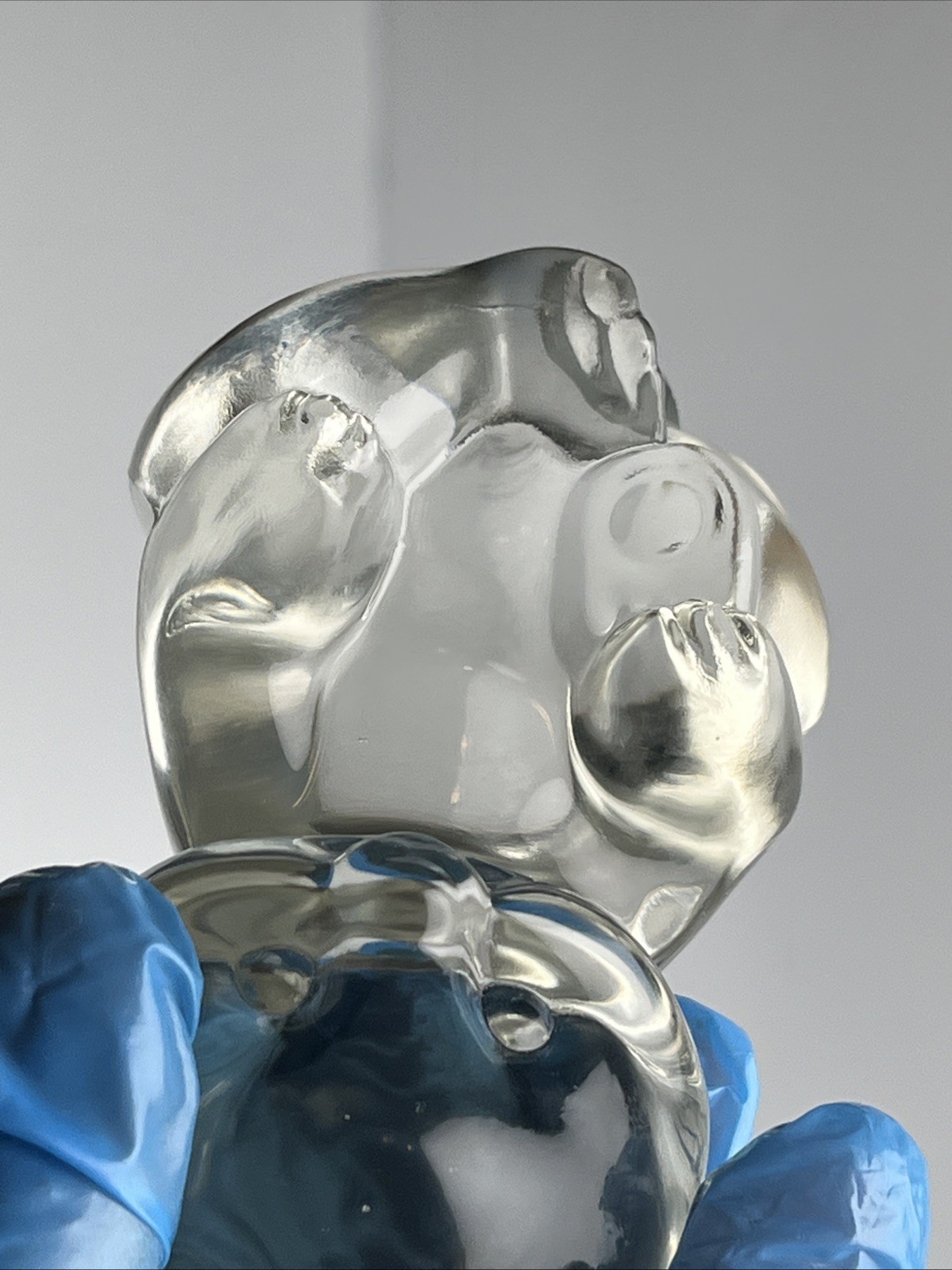 Fenton Art Glass Bear Figure Clear Sitting Paperweight Figurine 3.75” in