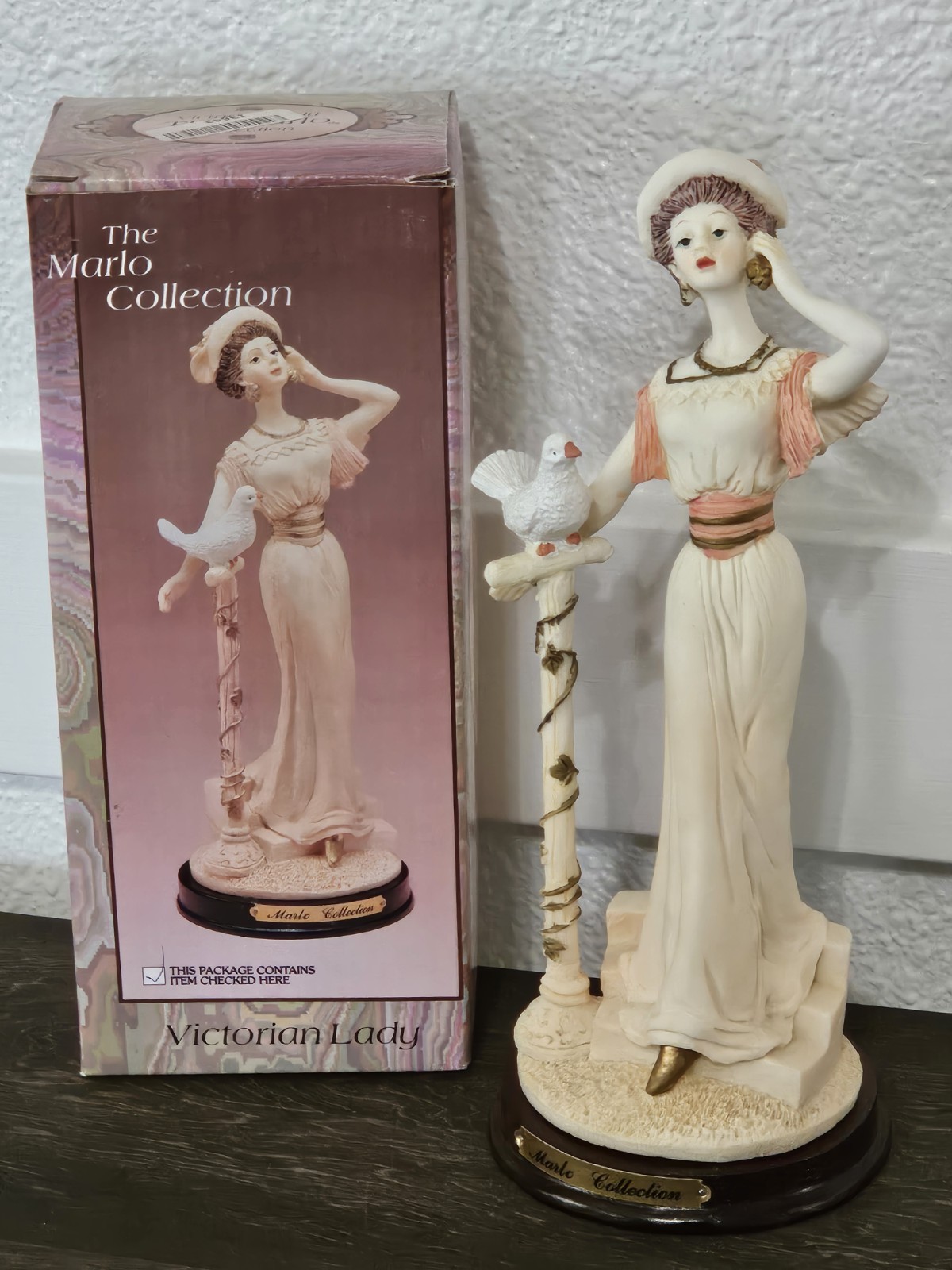 NEW Vintage The Marlo Collection Victorian Lady Figurine With Bird by Artmark