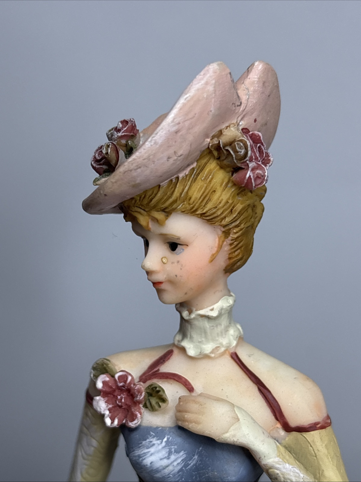 Elegant Lady Figurine Elegantly Dressed With Hat & a Dog Vintage Collectible