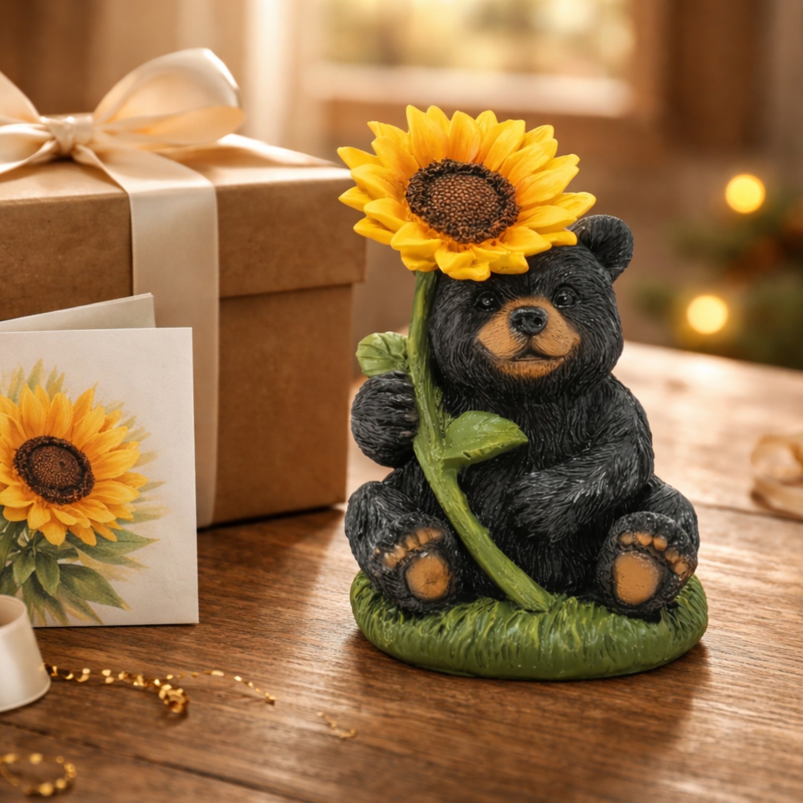 Black Bear Backwoods Buddies Sunny Paw Figurine Rustic Lodge & Cabin Resin Decor