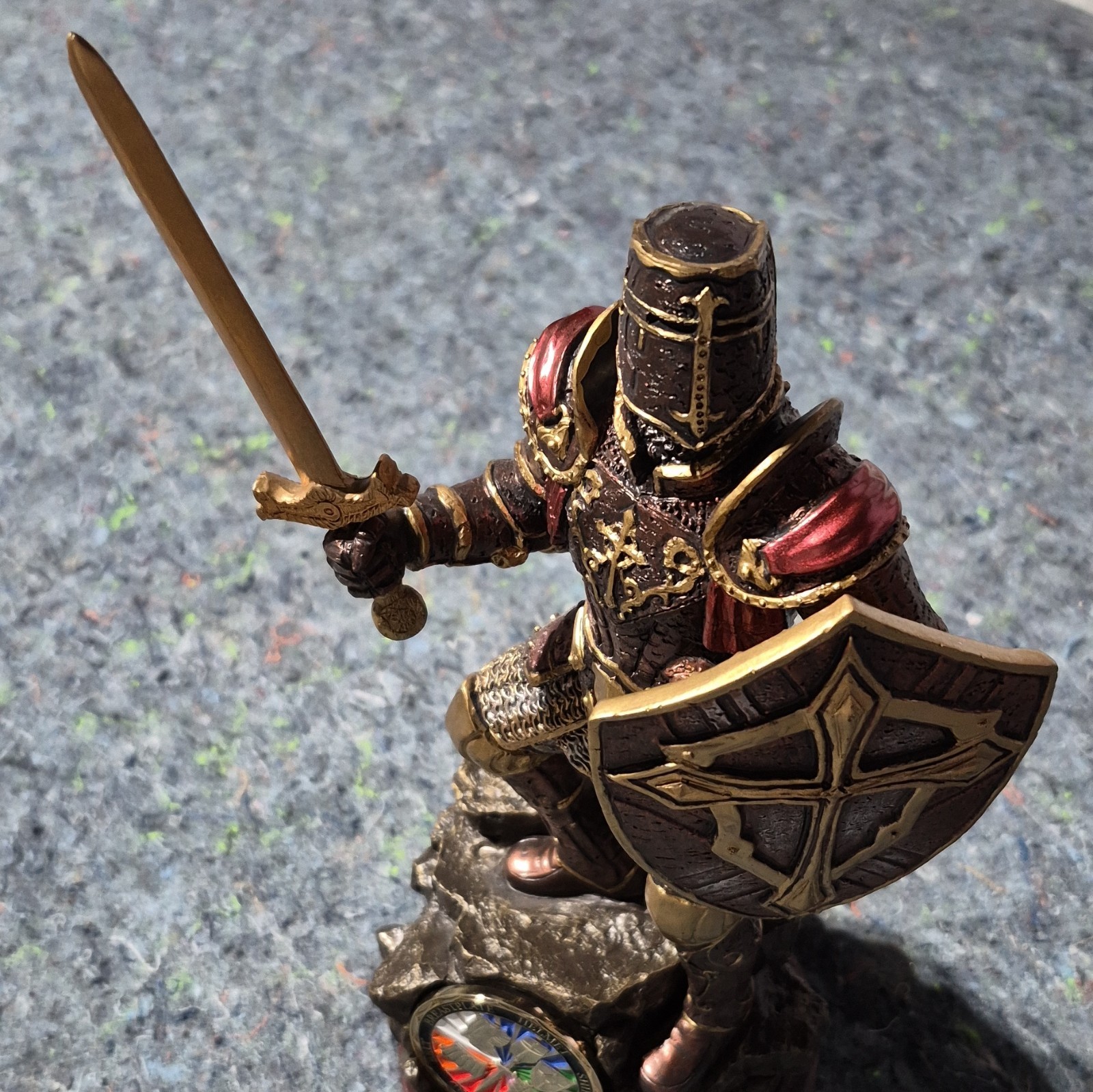 Bradford Exchange Armor of God Cold-Cast Bronze Sculpture with Challenge Coin