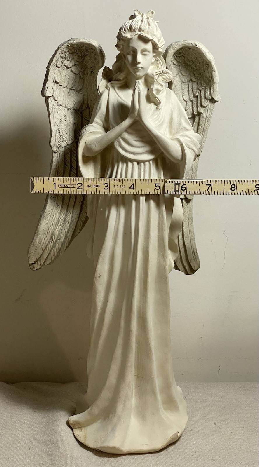 Vintage Outdoors Resin Angel 18” Standing Praying, Use for Garden Or Elsewhere