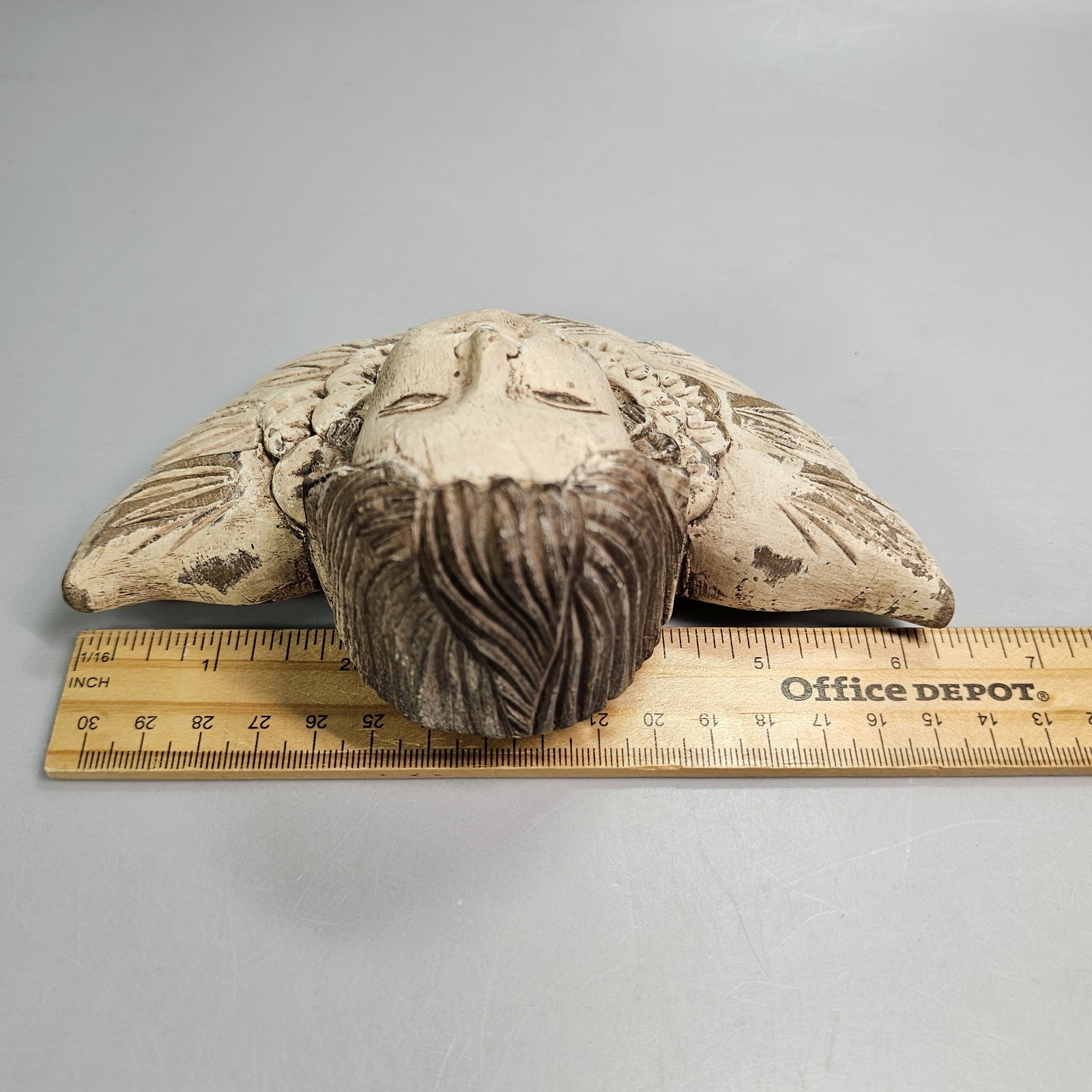 Vintage Cherub Angel Carved Wood Gallery Wall Hanging Decor
