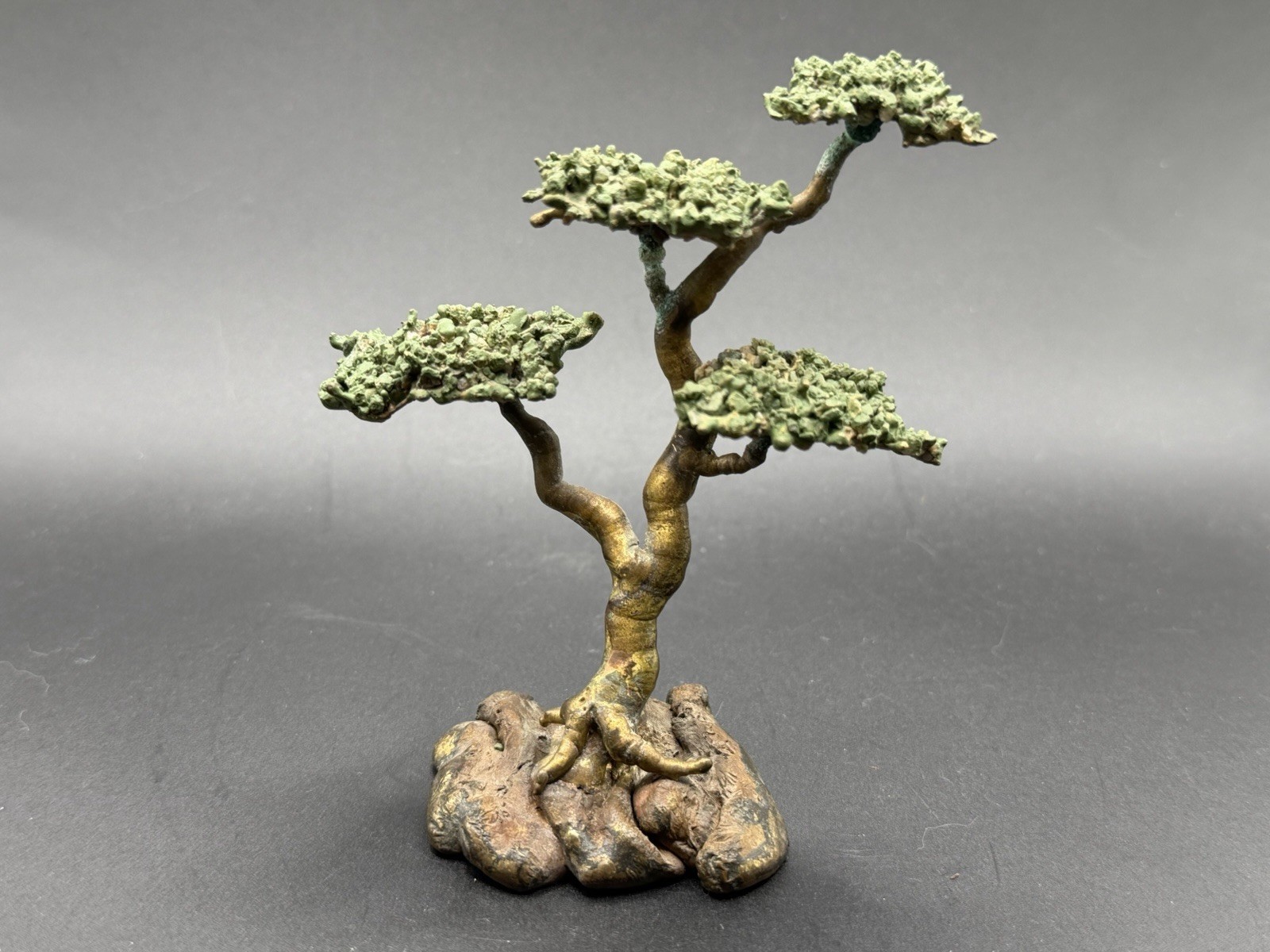 Rare Vintage Metal Bonsai Tree Brass Copper Garden Sculpture Unsigned LeBlanc ?