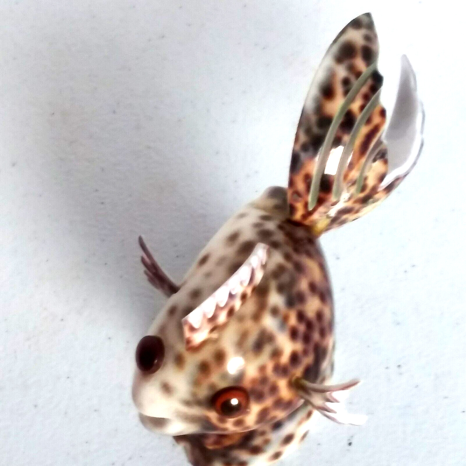 Vintage Handcrafted Seashell Fish Sculpture made in Philippines, EUC
