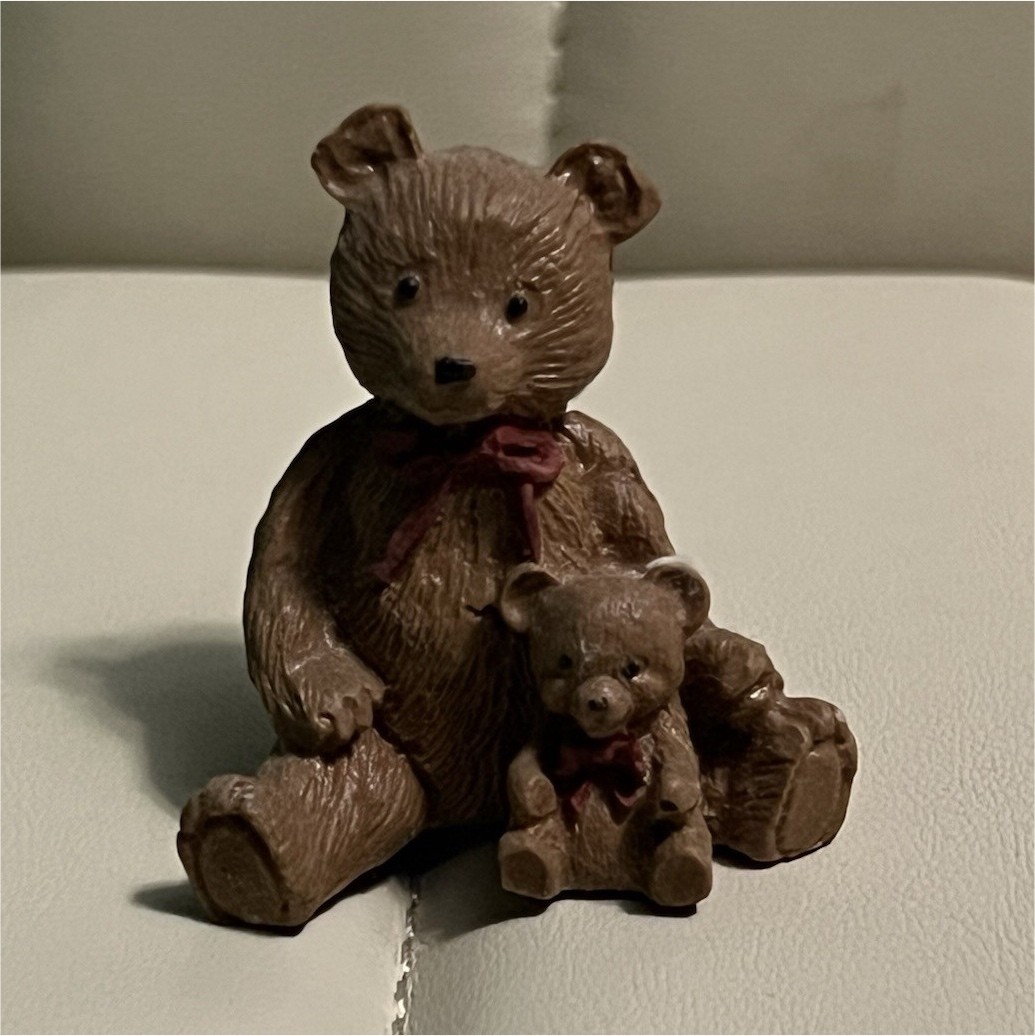 Brown Bear Resin Figurine Set of 2 Animal Theme for Adults Kids Home Decor