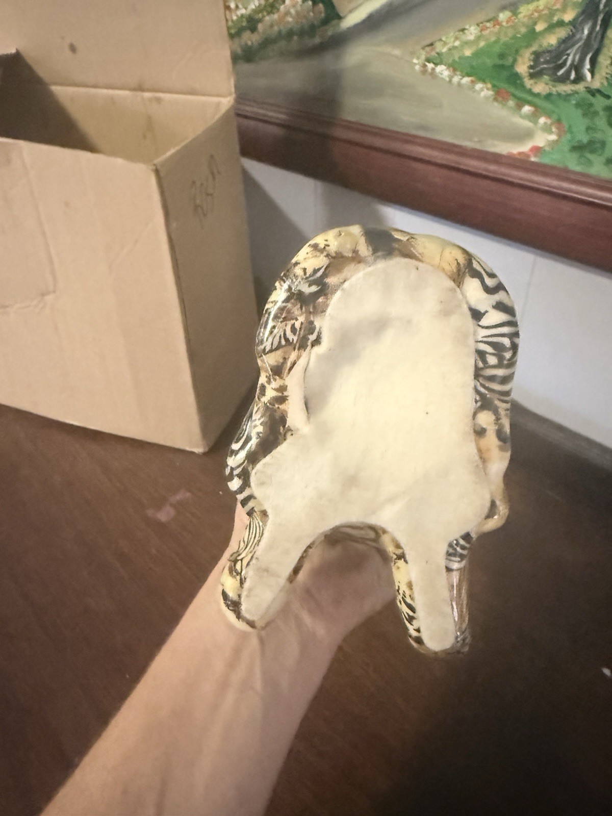 La Vie Safari Ceramic Patchwork Decoupage Baby Giraffe Germany Vtg 1970s