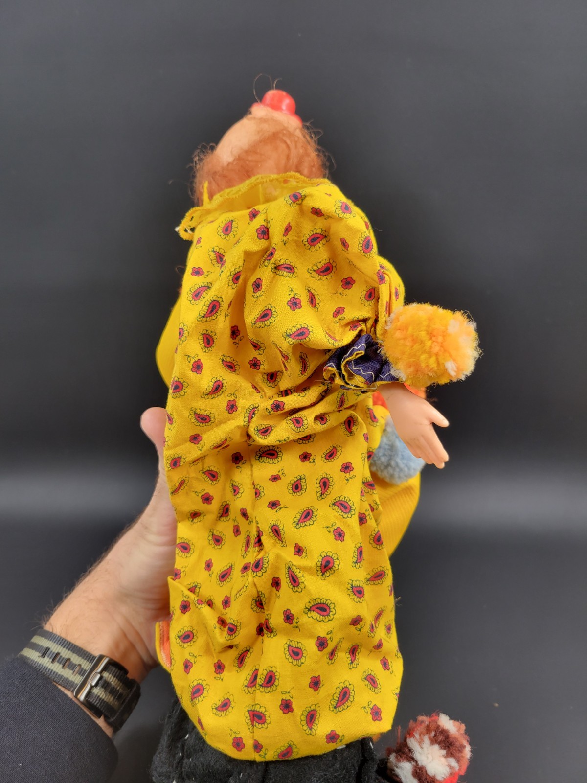 Vintage Lightweight Plastic Body Clown w/ Felt Shoes Mid Century?