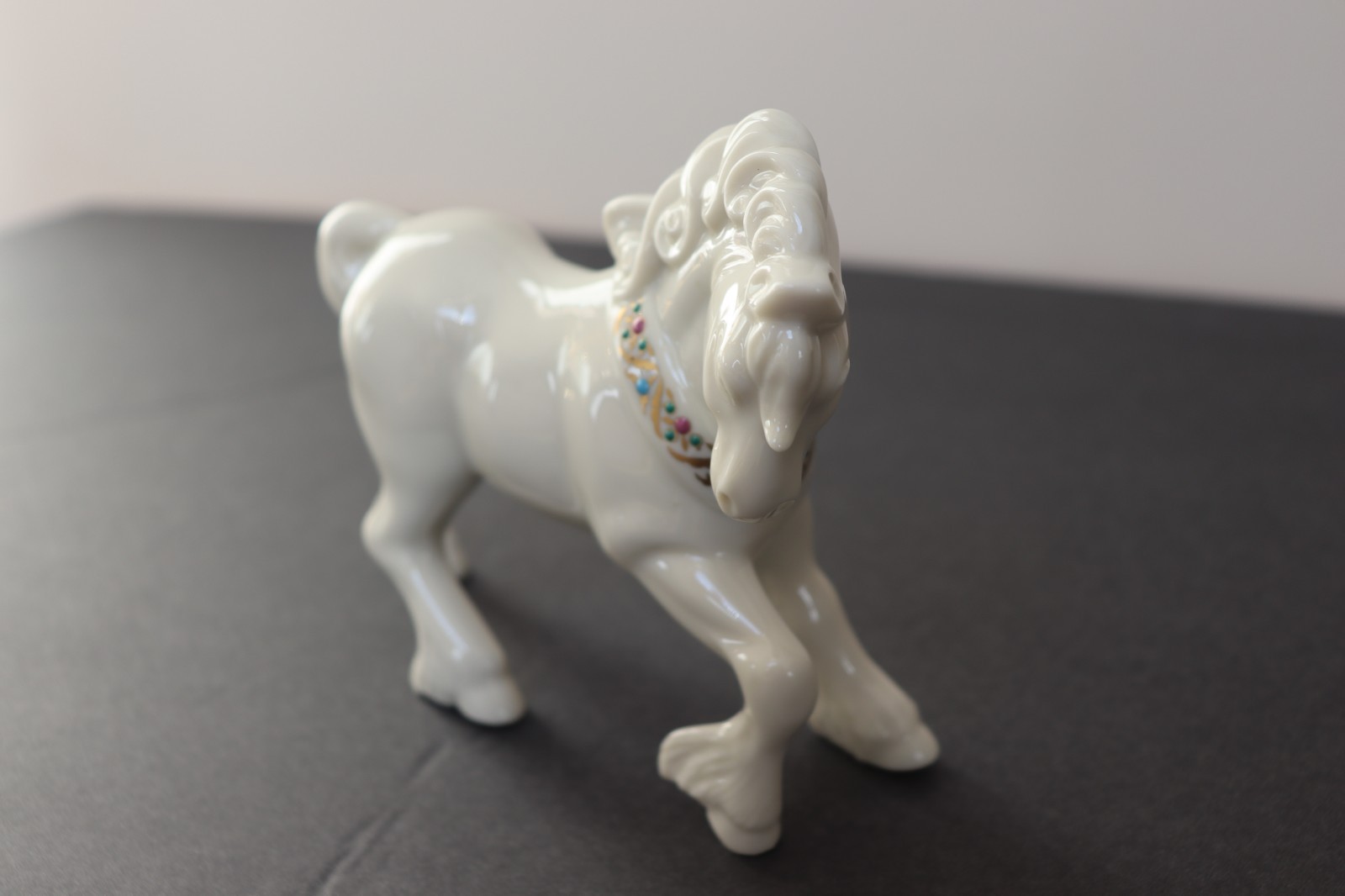 LENOX 1992 CHINA JEWELS CLYDESDALE DRAFT HORSE WITH EMBELLISHMENTS ~MADE IN USA!