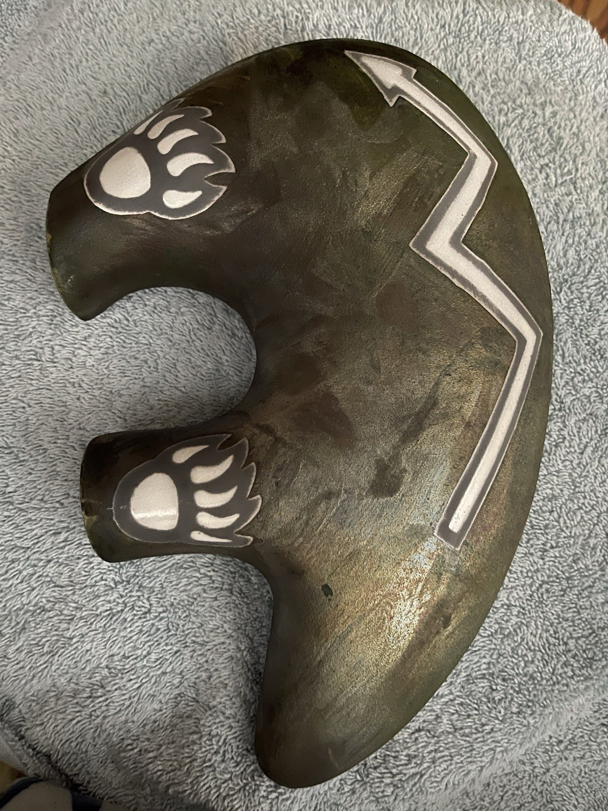 Copper flashed Raku fired Bear Signed! Rare!