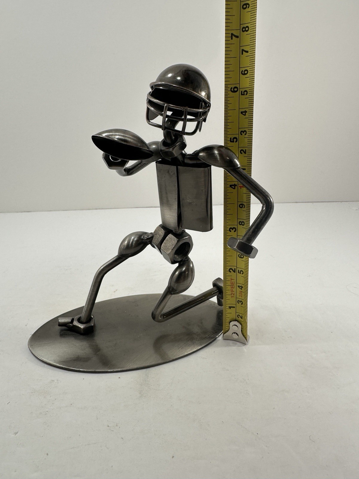 Nuts and Bolts Metal Football Figurine Sculpture 6.5″