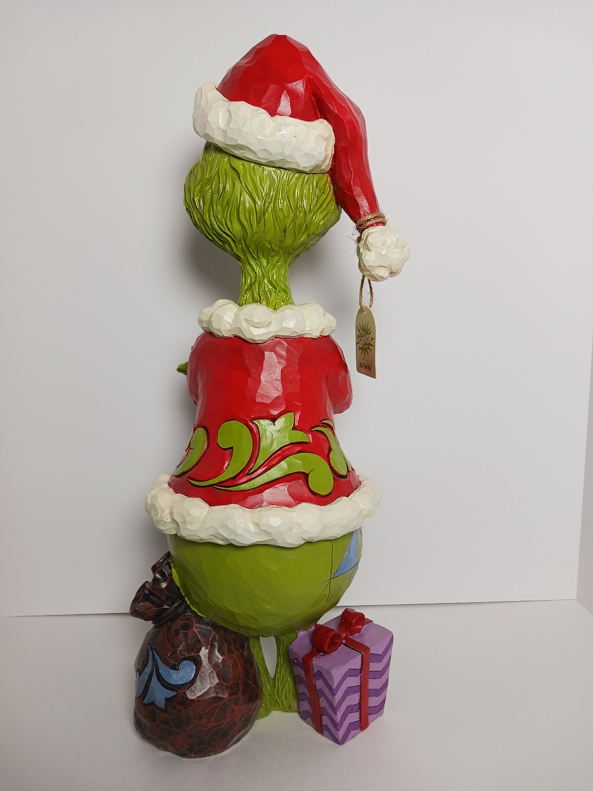 Jim Shore Dr Seuss Enesco 20″ Grinch Santa Hat Arms Folded Christmas LARGE