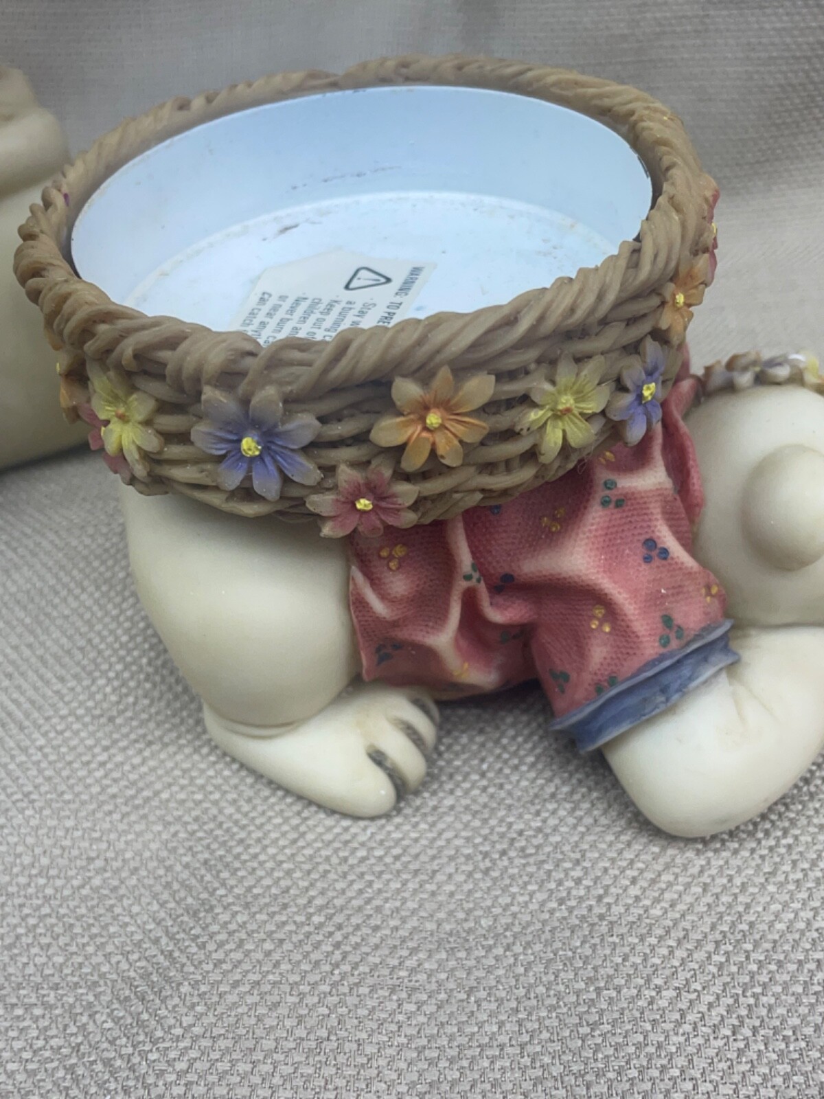 Tender Times HC Accents Pair Bear Figurine Candle Holders see pics 2000s